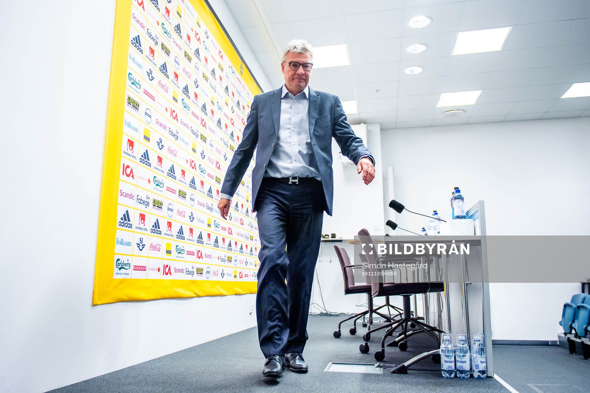 Lars Olsen, head coach of Faroe Islands at the press