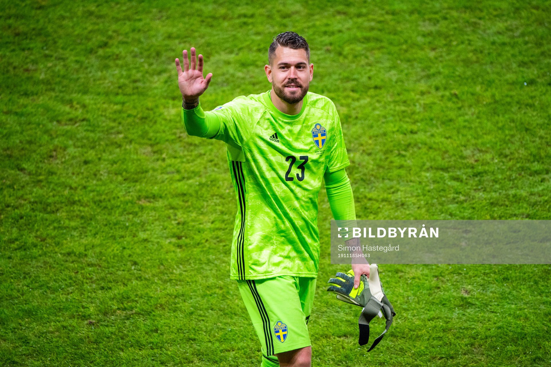 Goalkeeper Kristoffer Nordfeldt of Sweden
