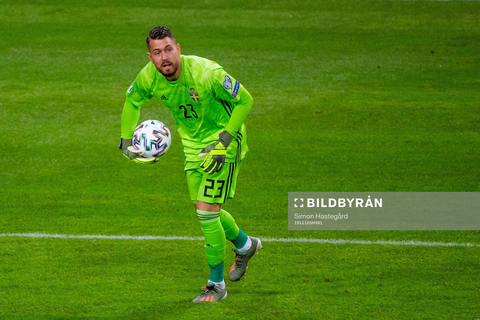 Goalkeeper Kristoffer Nordfeldt of Sweden