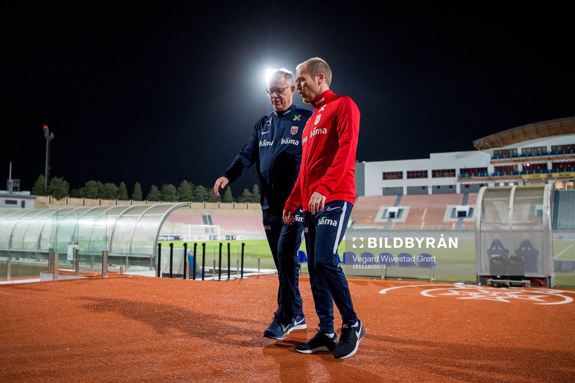 Lars Lagerbäck, head coach of Norway, and Svein Graff,