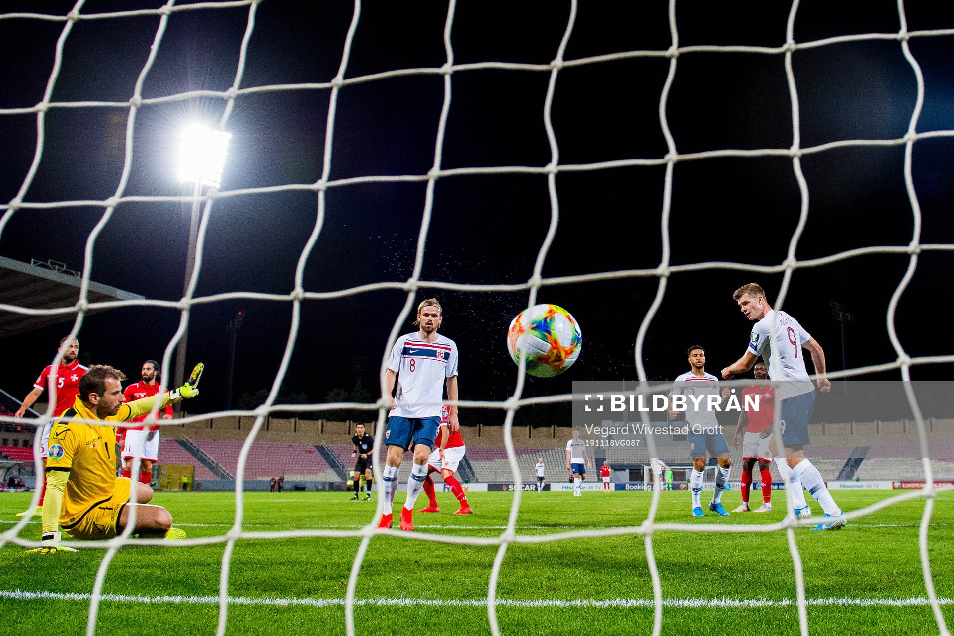 Alexander Sørloth of Norway scores the 1-2 goal behind