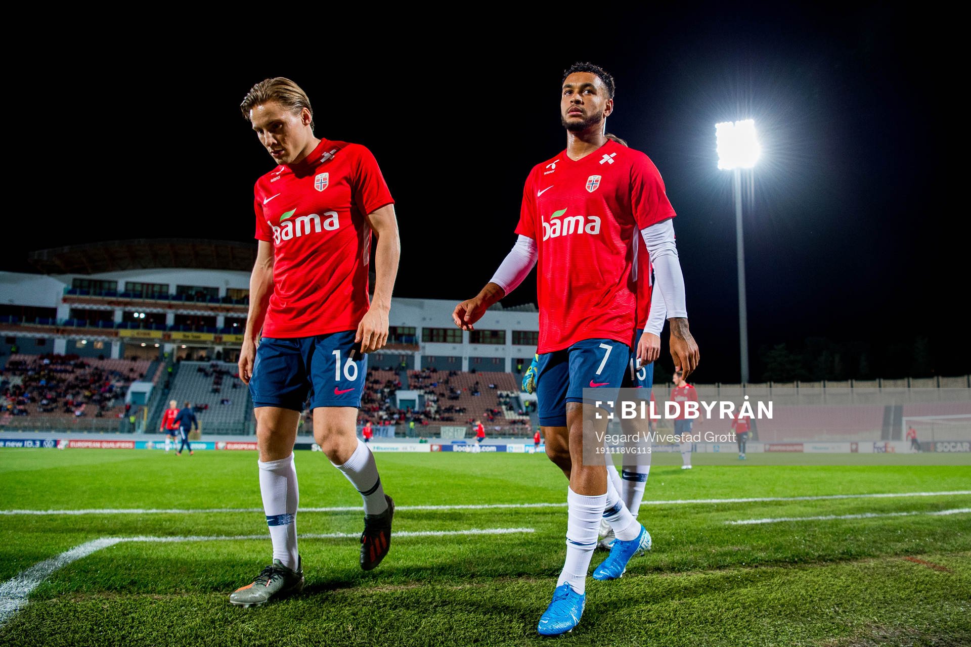 Jonas Svensson and Joshua King of Norway