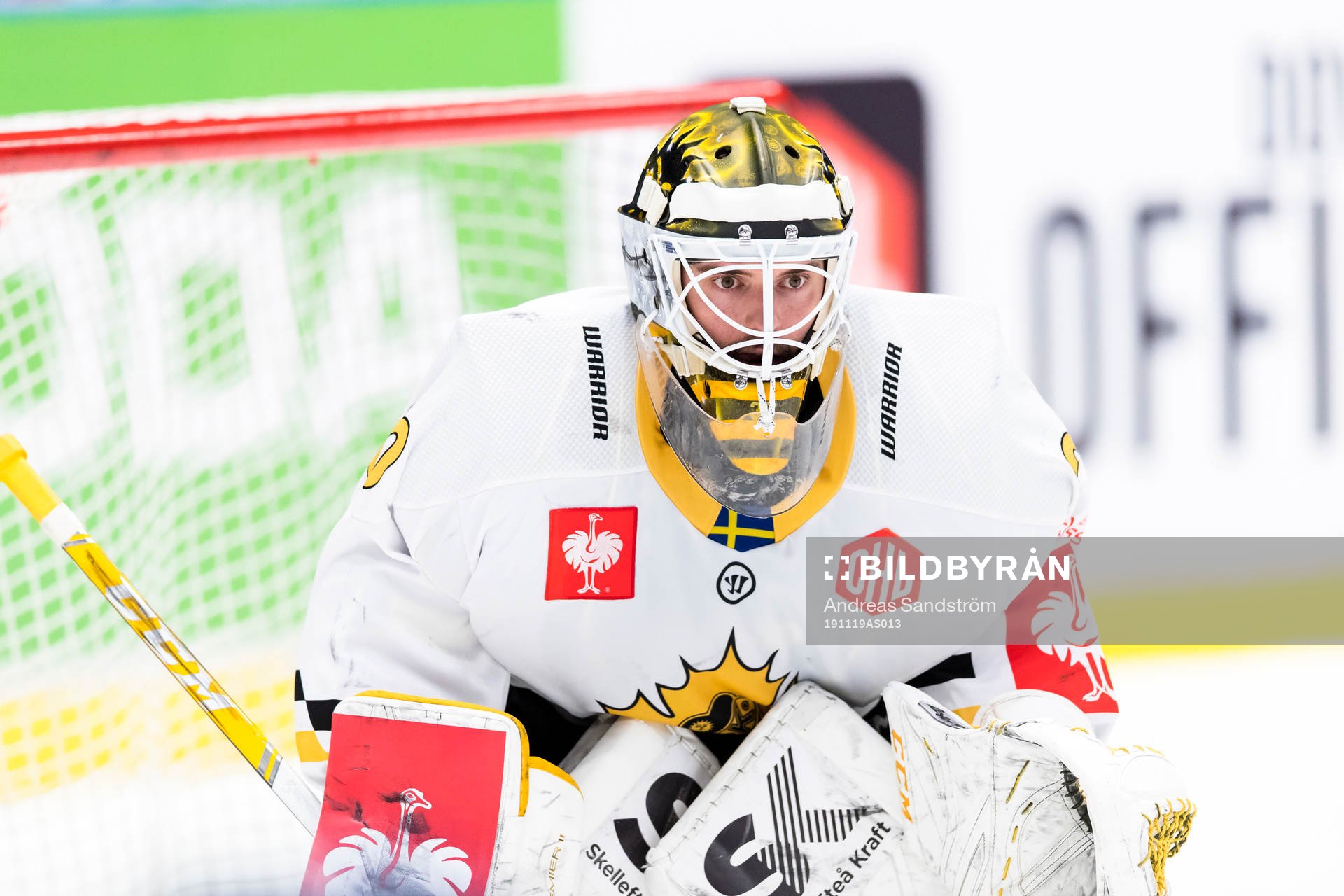 Goalkeeper Gustaf Lindvall of Skellefteå