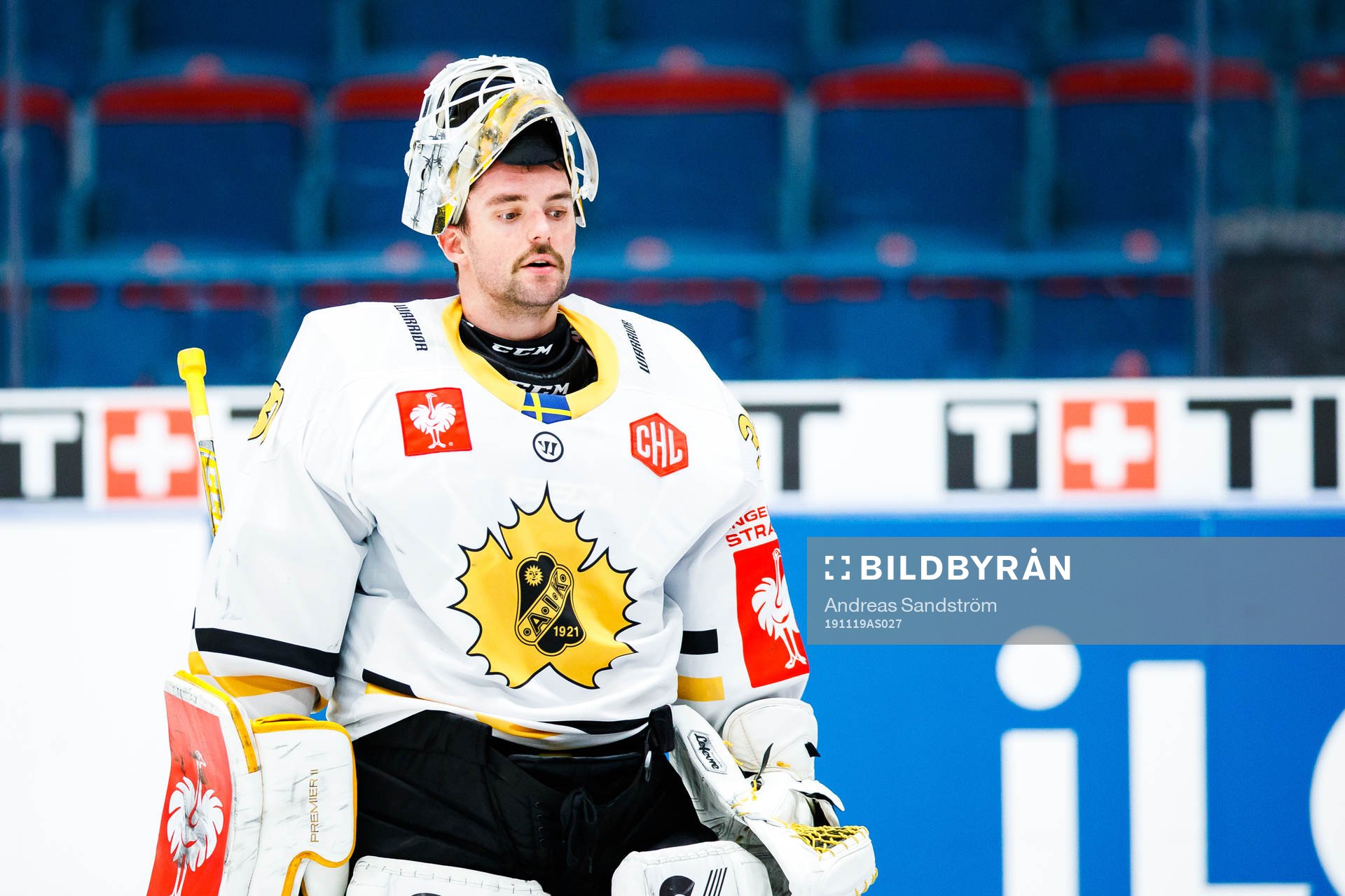 Goalkeeper Gustaf Lindvall of Skellefteå