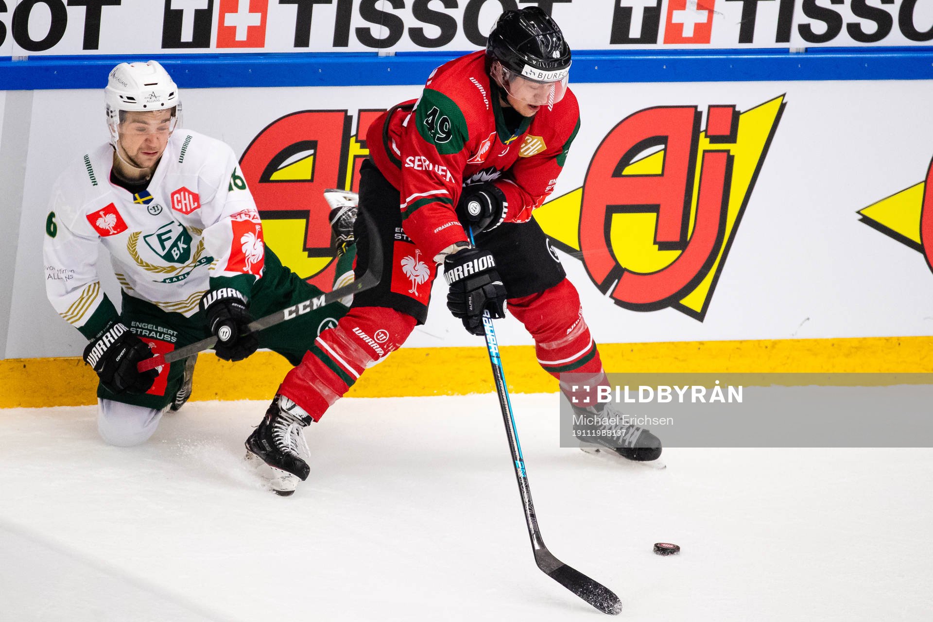 Lucas Ekeståhl-Jonsson  of Färjestad and Rhett Rakshani