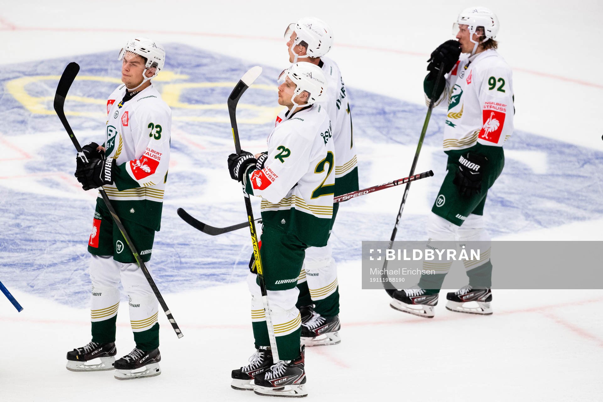 Players of Färjestad look dejected