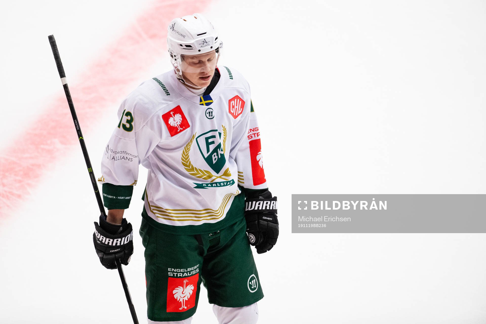 Daniel Viksten of Färjestad looks dejected