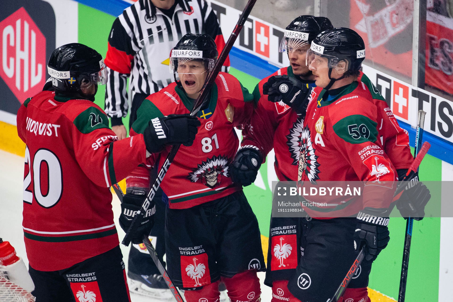 Simon Hjalmarsson celebrates scoring 2-0