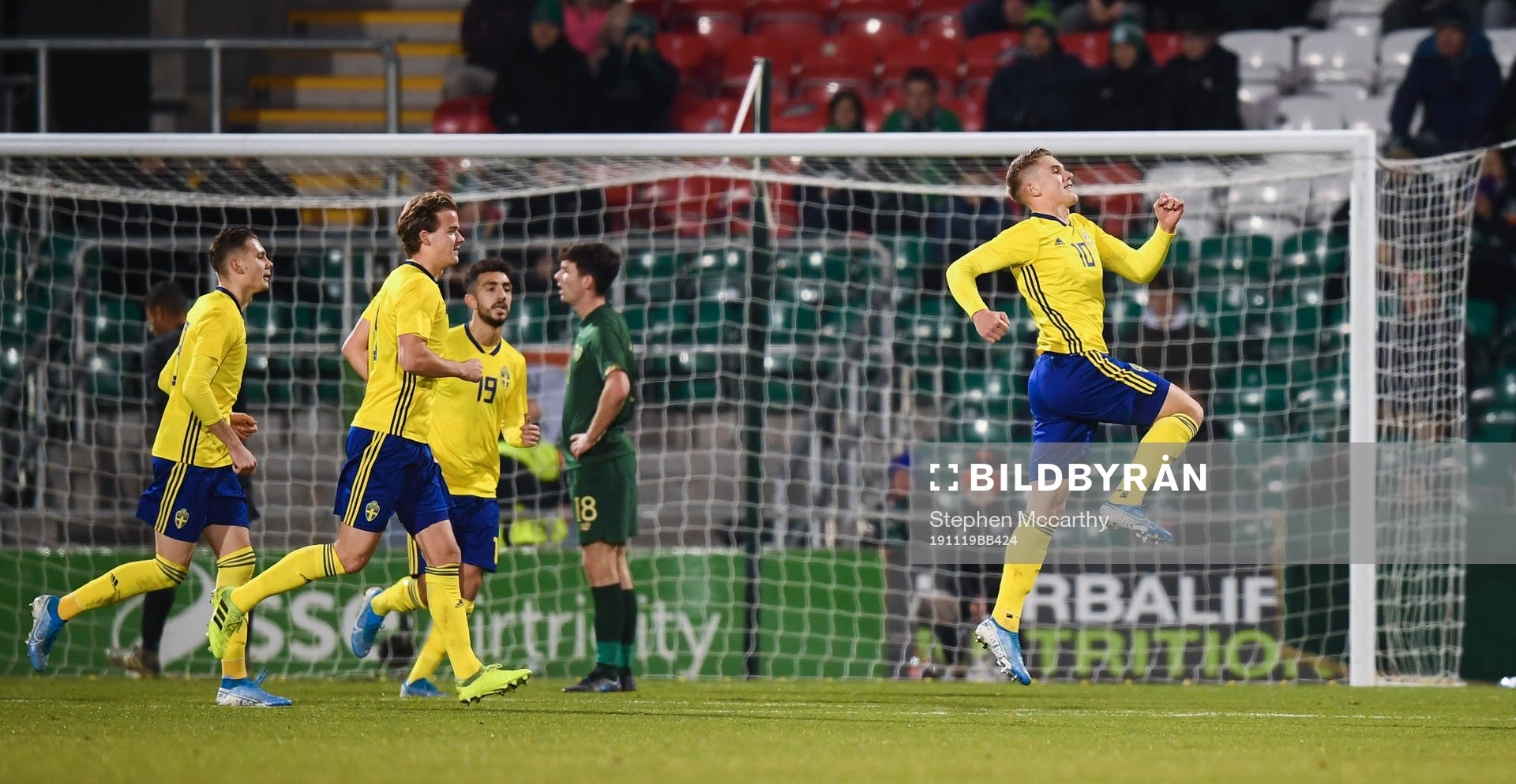 19 November 2019; Viktor Gyokeres of Sweden celebrates