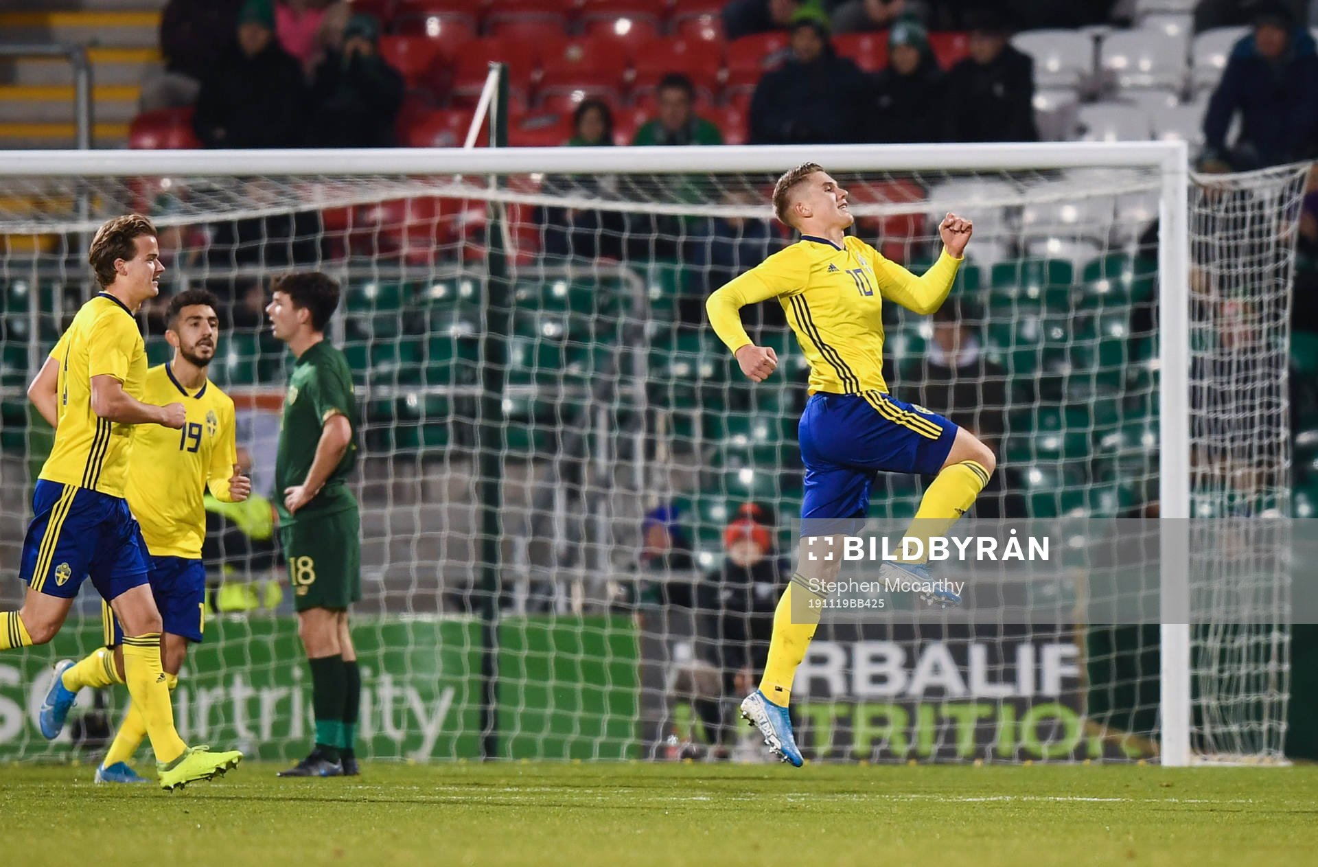 19 November 2019; Viktor Gyokeres of Sweden celebrates