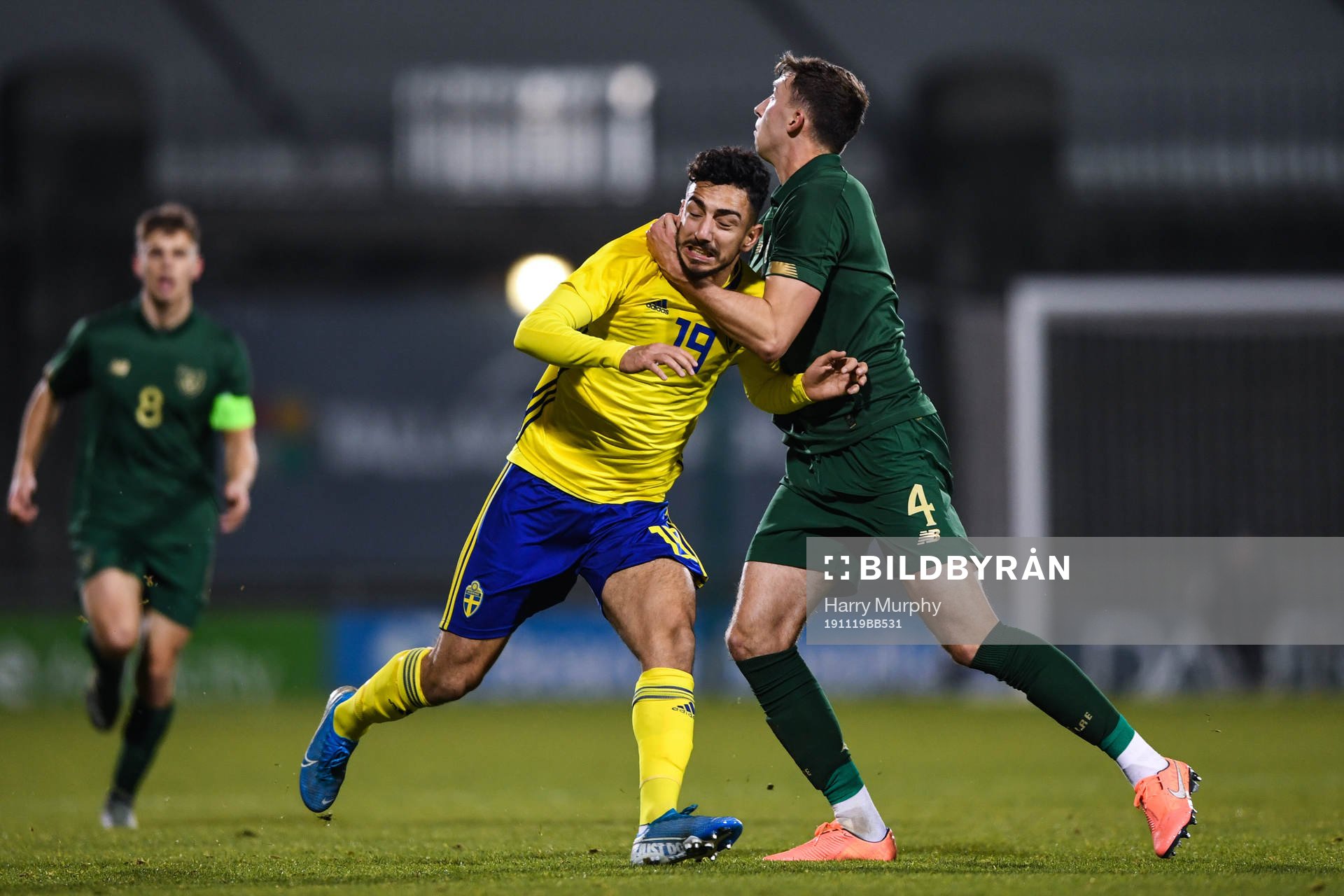 19 November 2019; Daleho Irandust of Sweden is fouled by