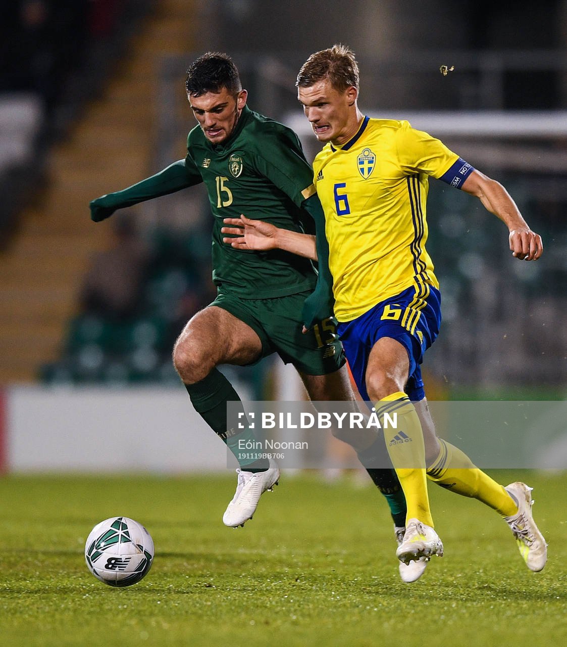 19 November 2019; Svante Ingelsson of Sweden is tackled by