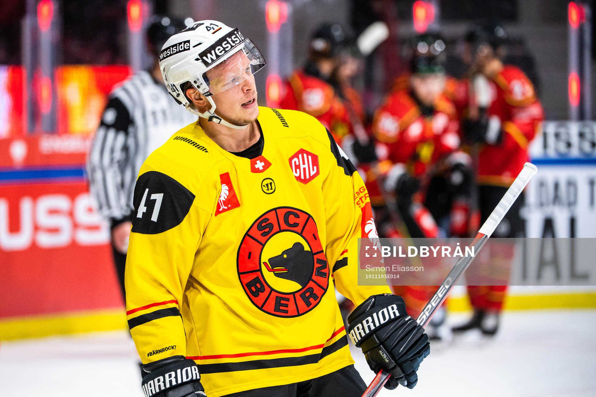 Gregory Sciaroni of SC Bern looks dejected