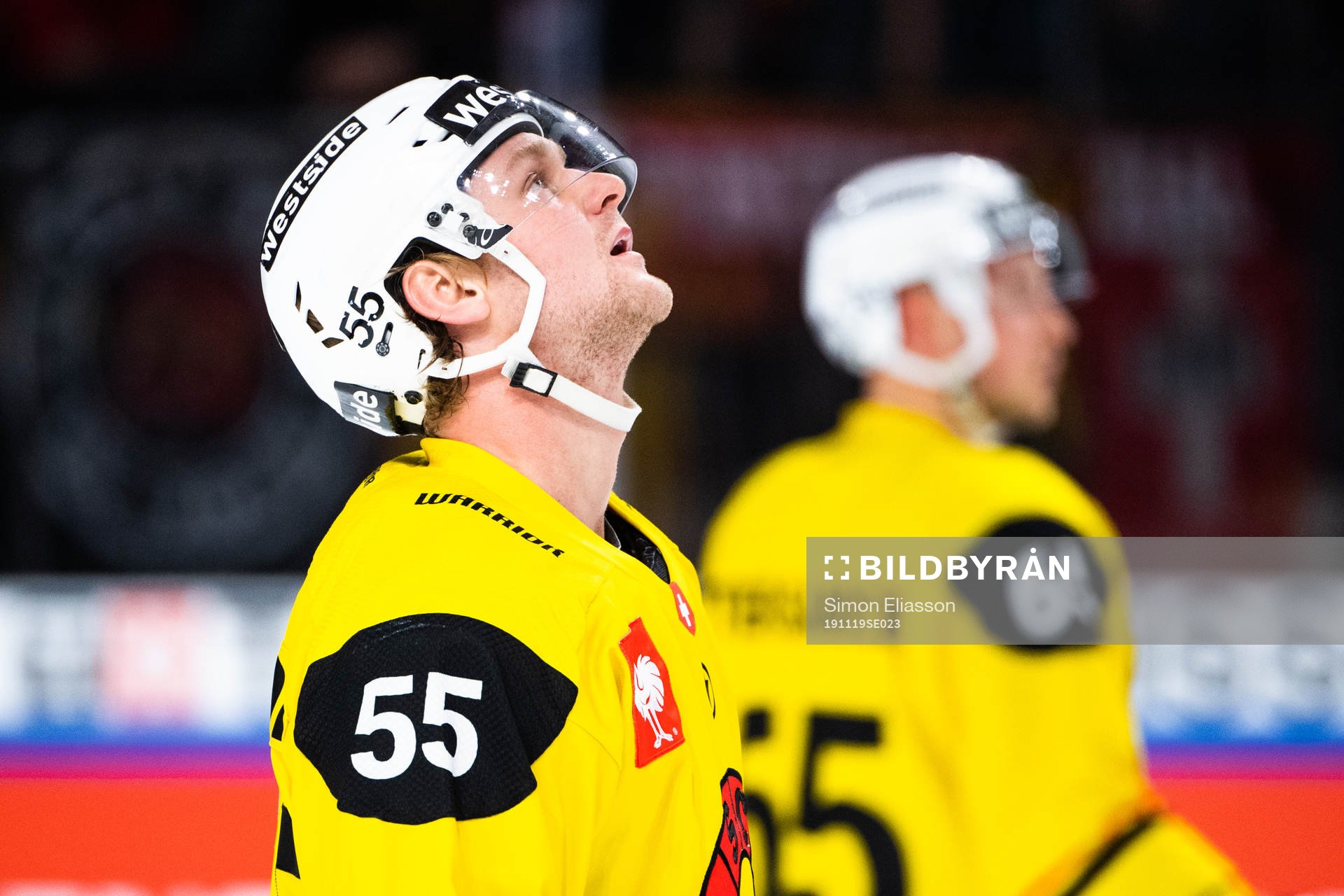 Calle Andersson of SC Bern looks dejected