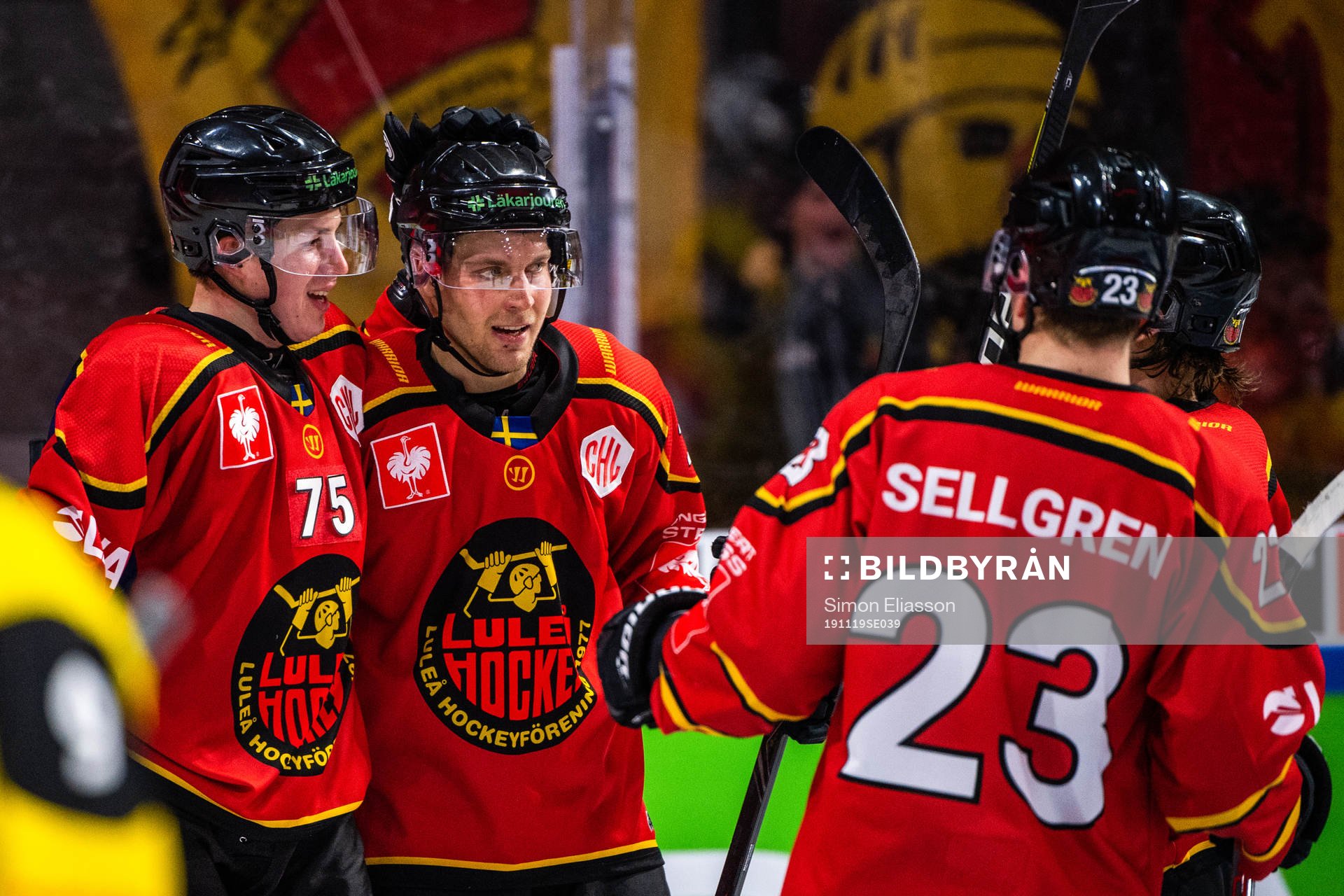 Arttu Ilomäki and Juhani Tyrväinen of Luleå celebrates