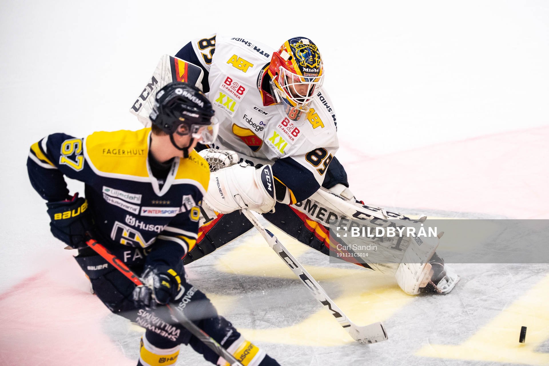 Djurgårdens målvakt Niklas Svedberg med en misslyckad