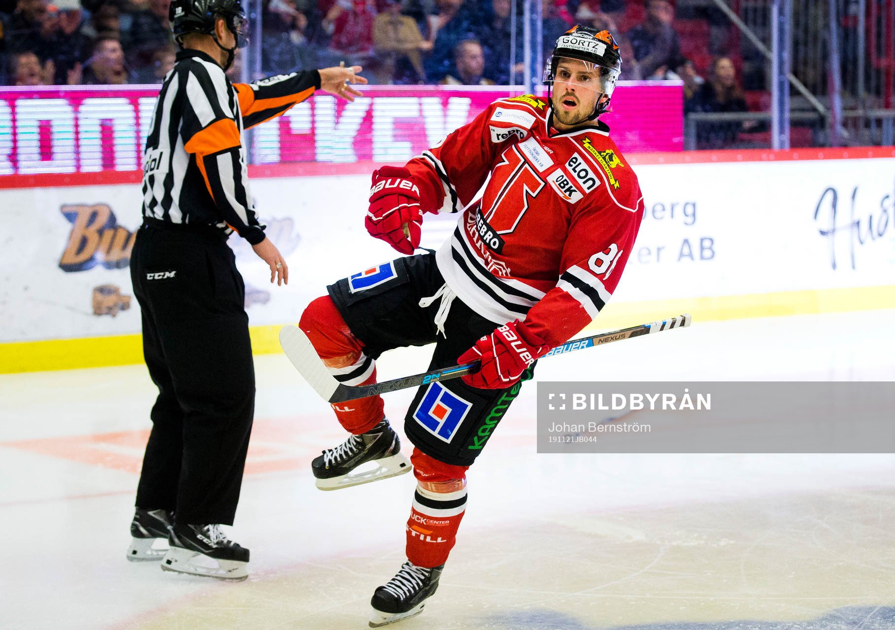 Örebros Mathias Bromé jublar vid 2-1