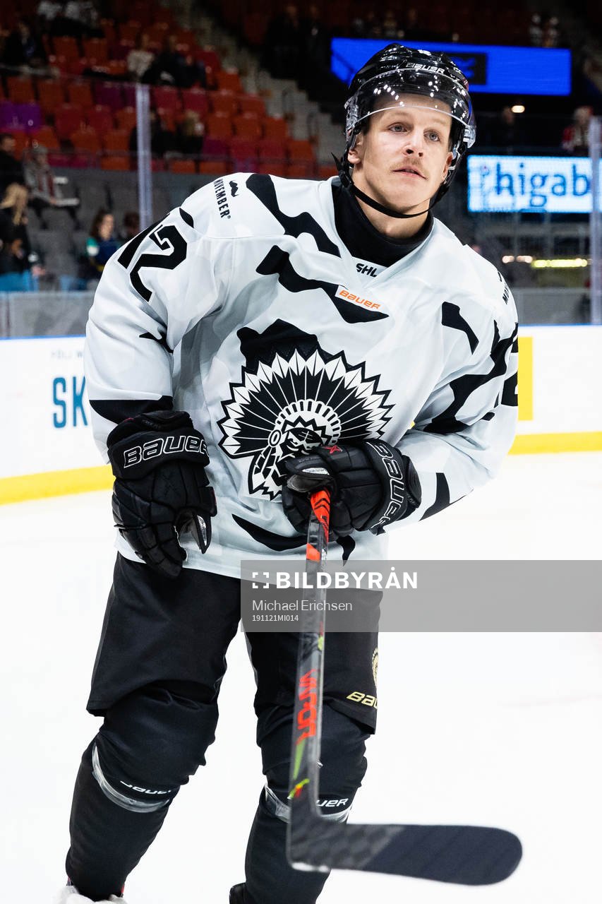 Frölundas Max Friberg innan ishockeymatchen i SHL mellan
