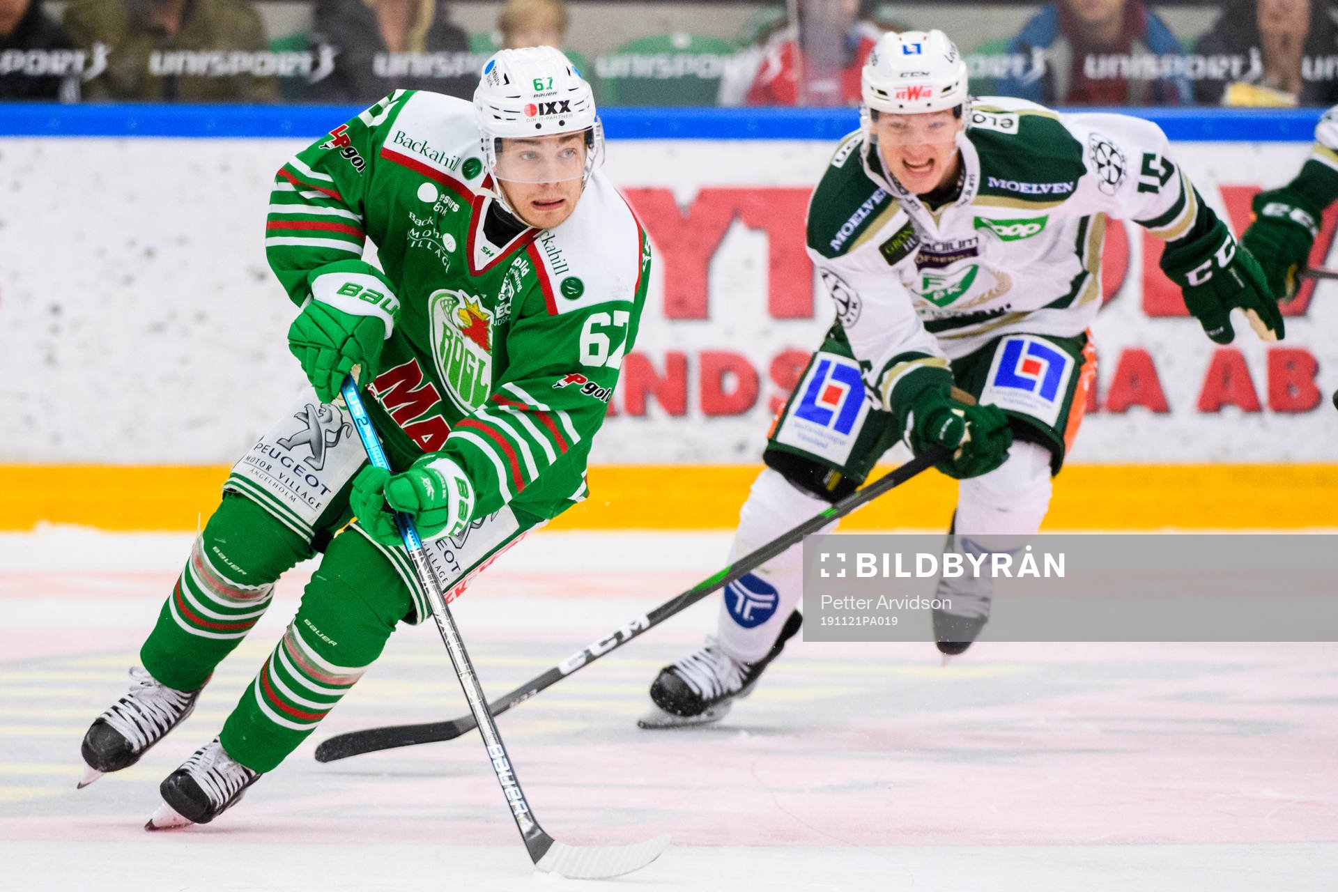 Rögles Leon Bristedt och Färjestad Marcus Nilsson
