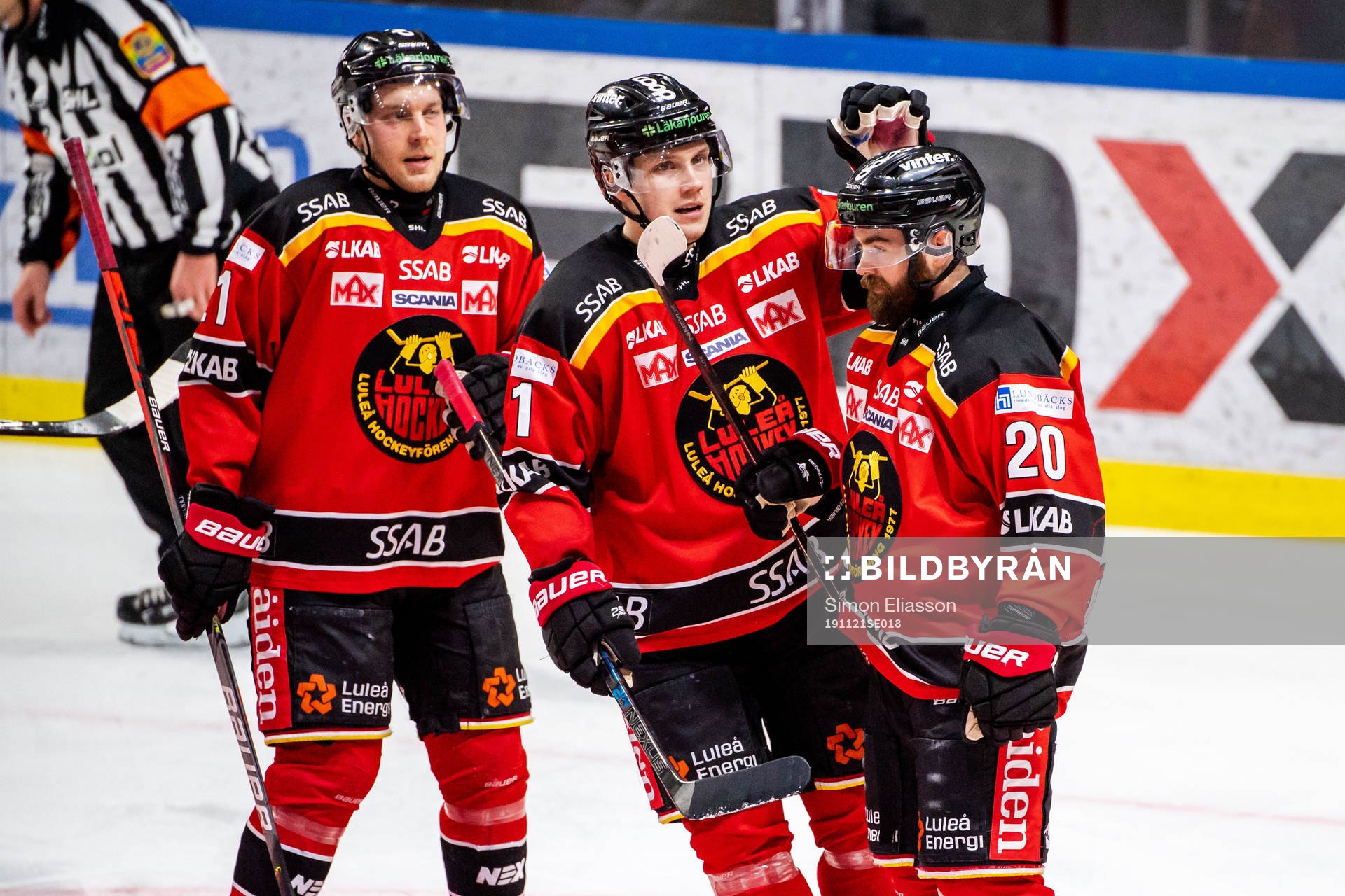 Luleås Juhani Tyrväinen, Petter Emanuelsson och Jack