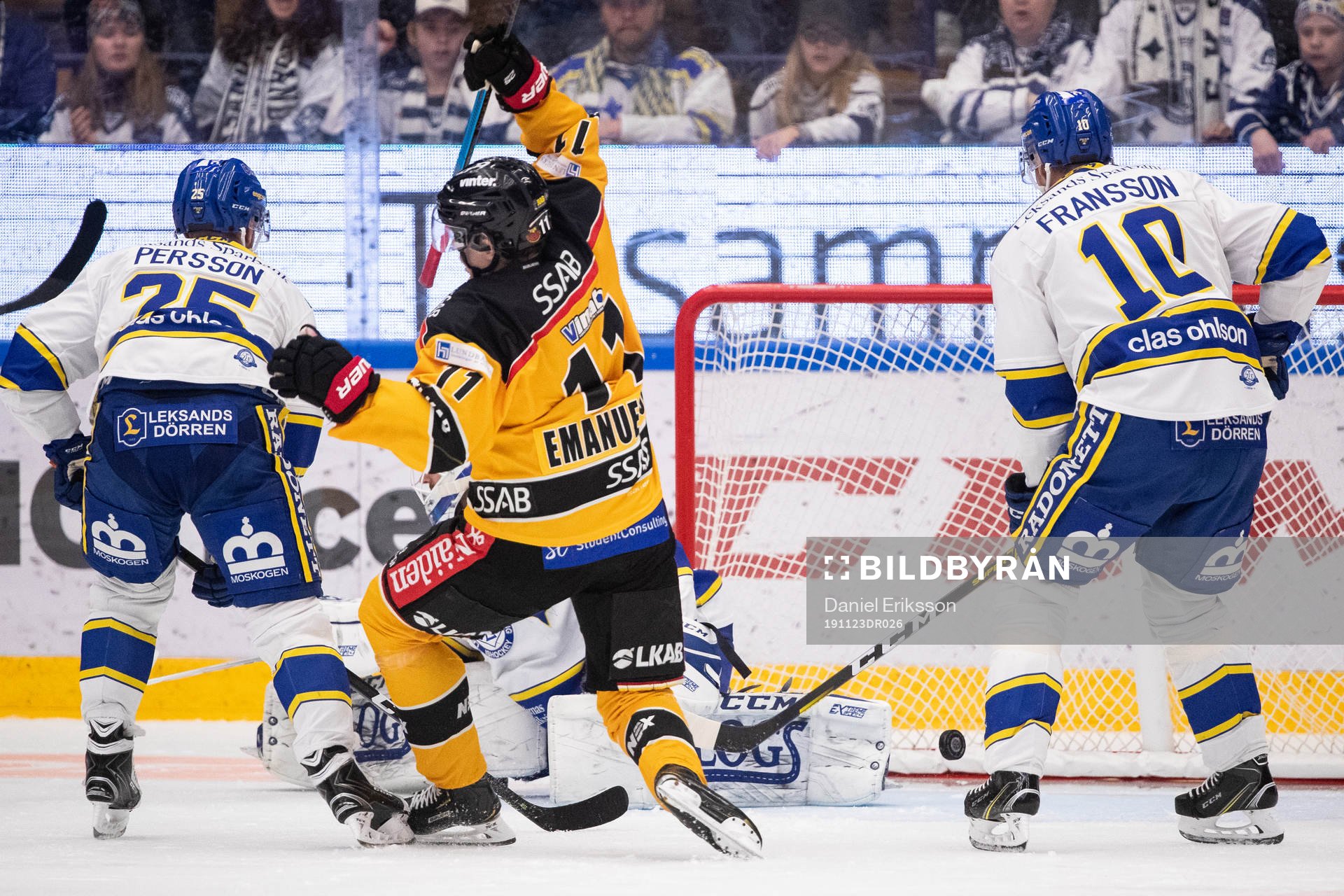 0-2 bakom Leksands målvakt Axel Brage Luleås Petter