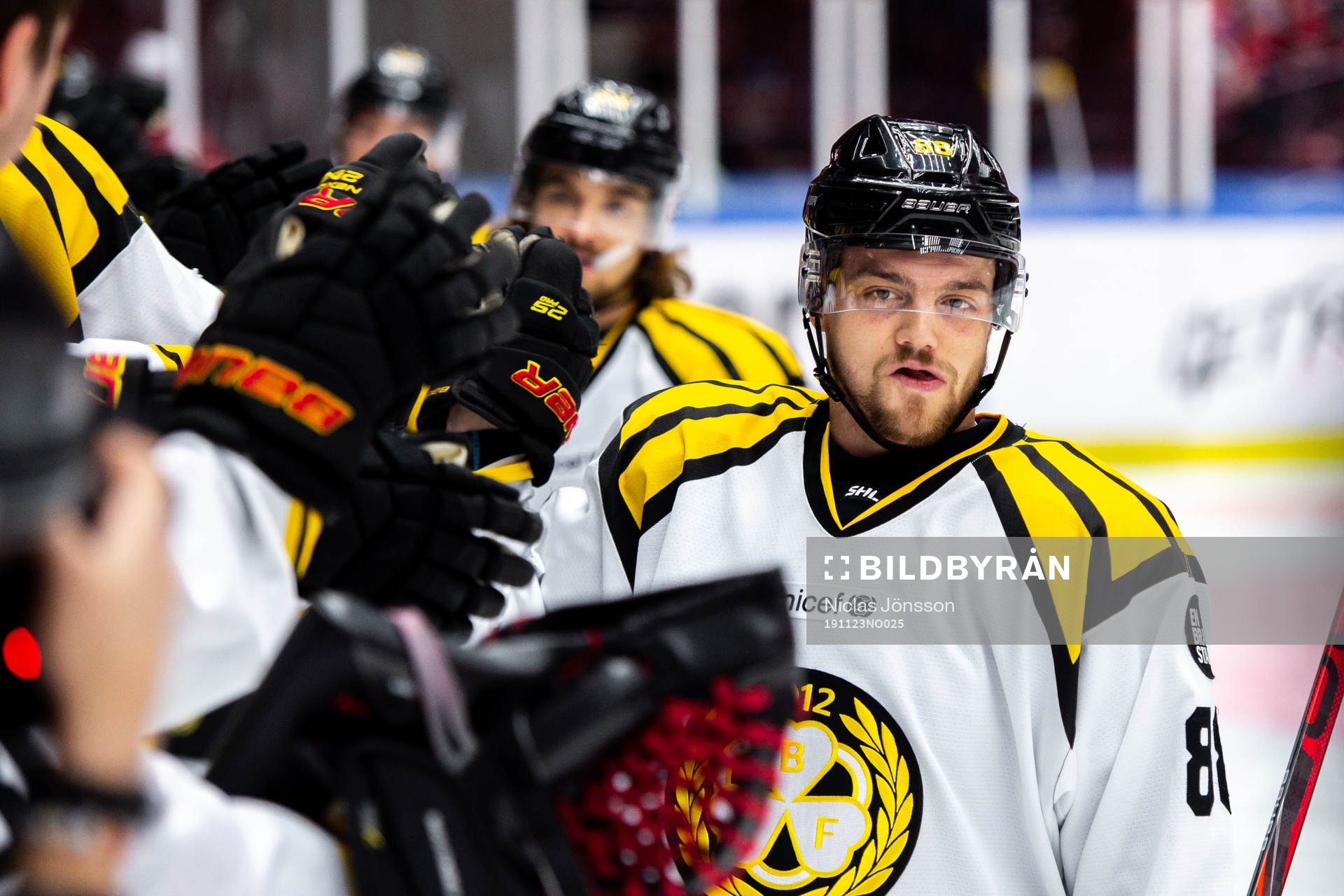 Brynäs Jaedon Descheneau jublar