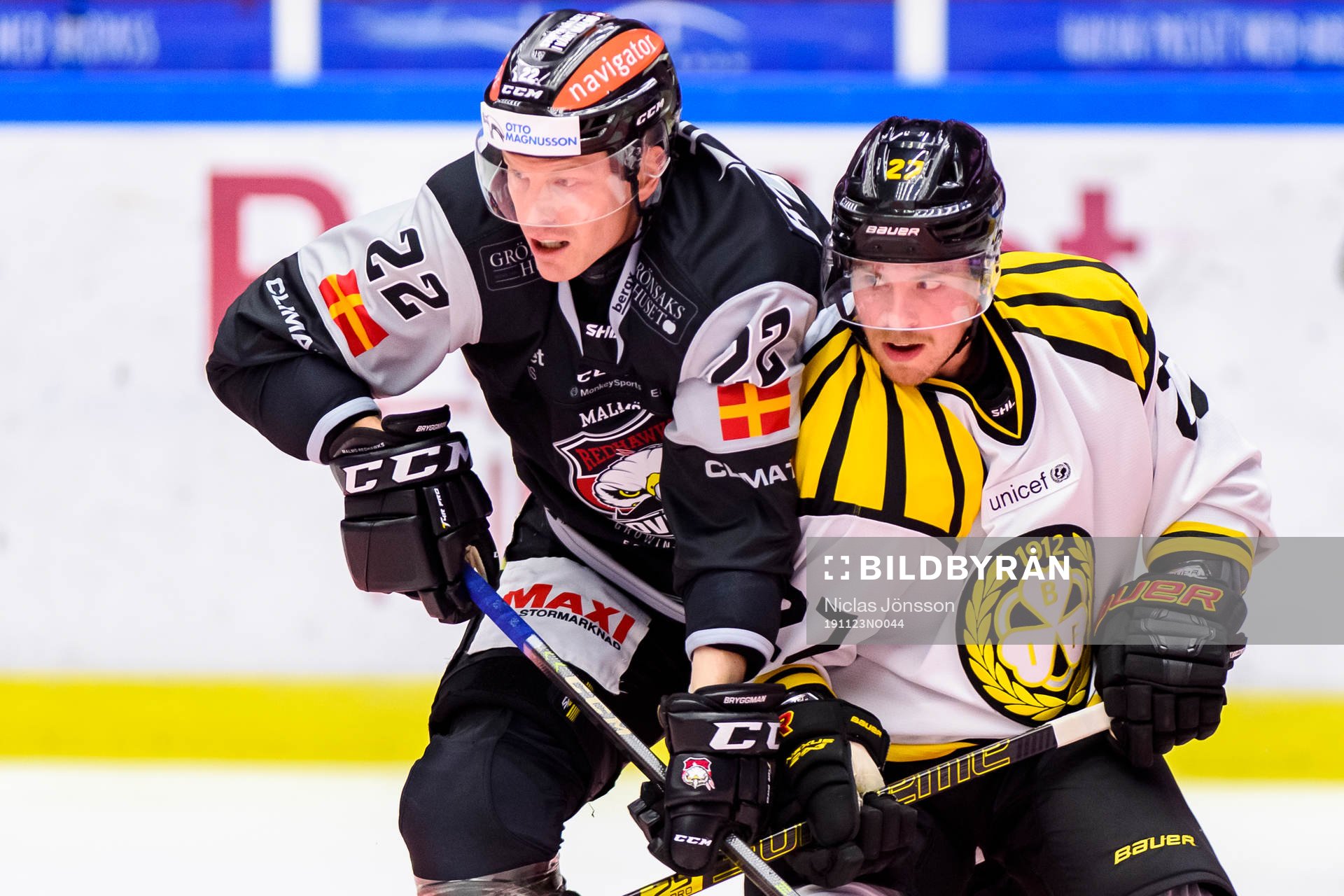 Malmö Redhawks Lars Bryggman och Brynäs Emil Forslund