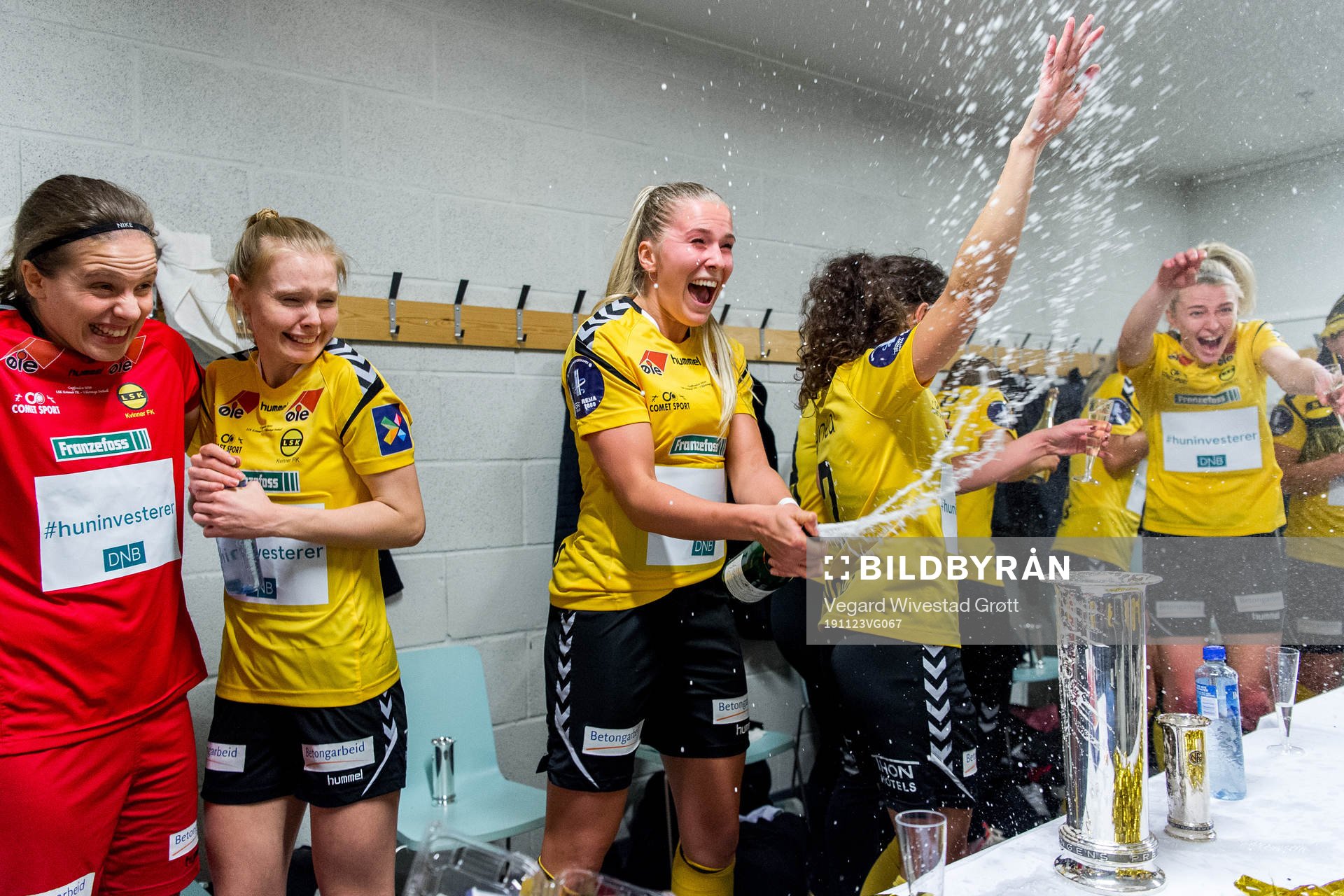 Goalkeeper Ida Norstrøm, Malin Brenn and Emilie Nautnes of