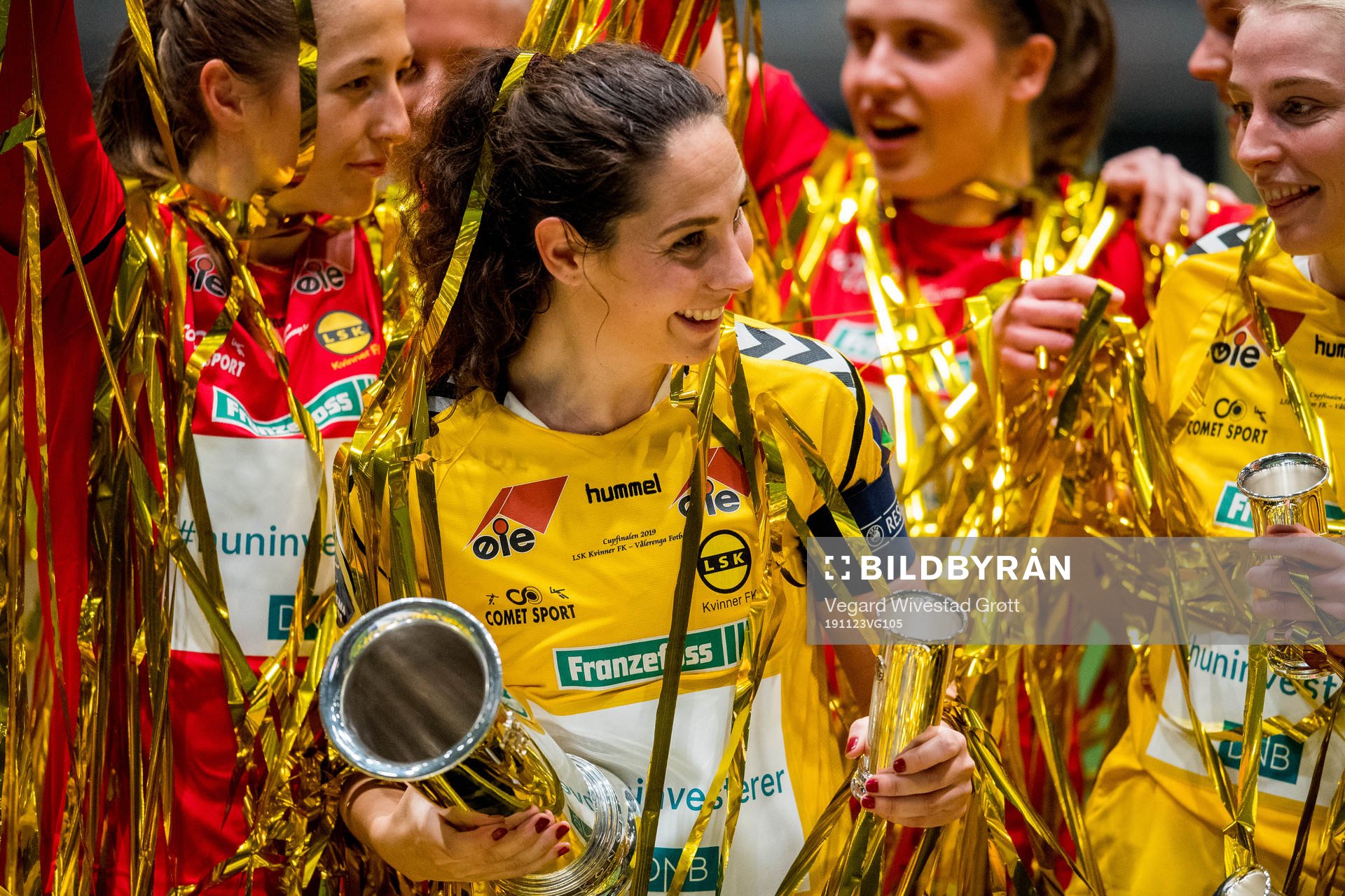 Ingrid Moe Wold of LSK Kvinner celebrates
