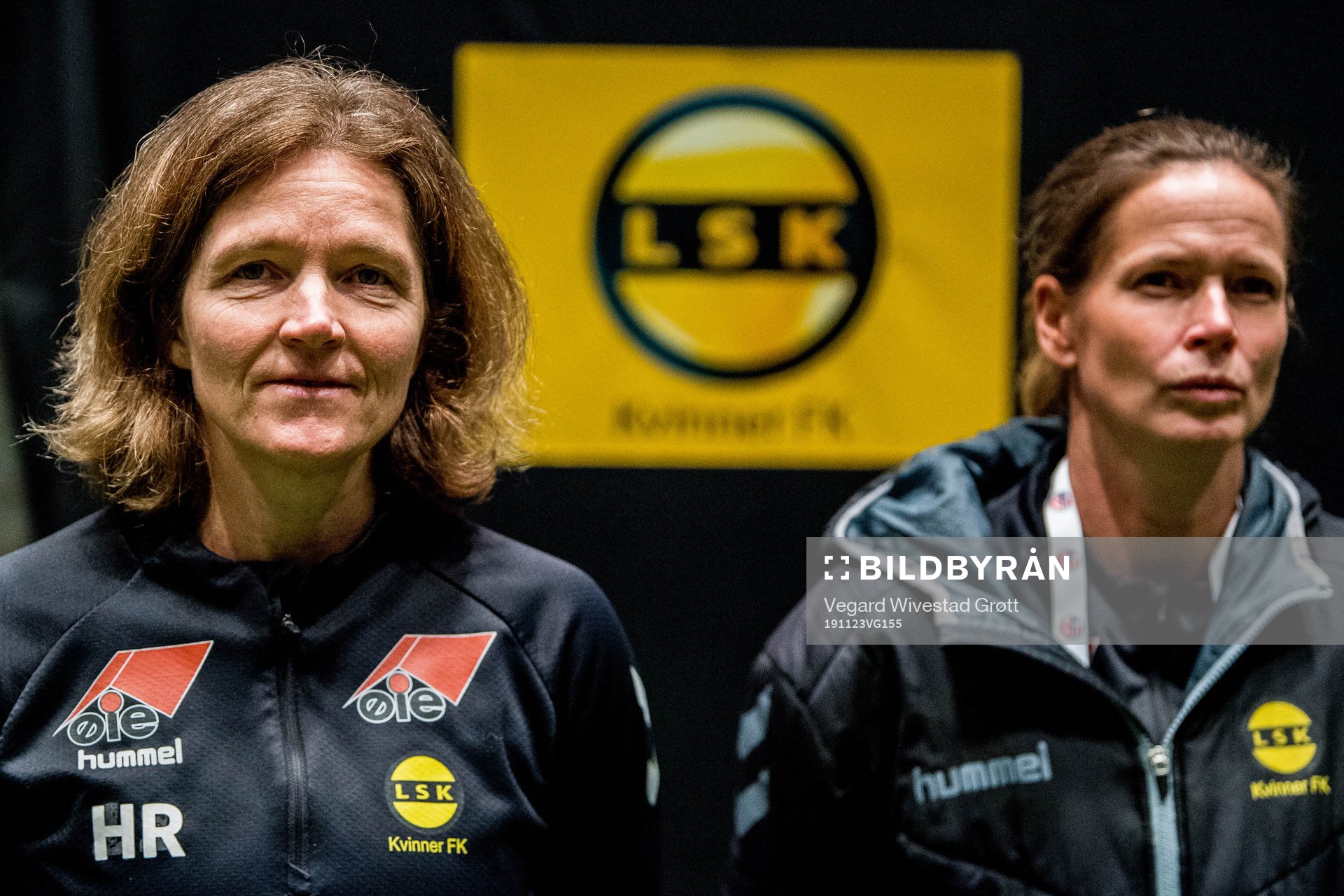 Hege Riise, head coach of LSK Kvinner, and Cecilie