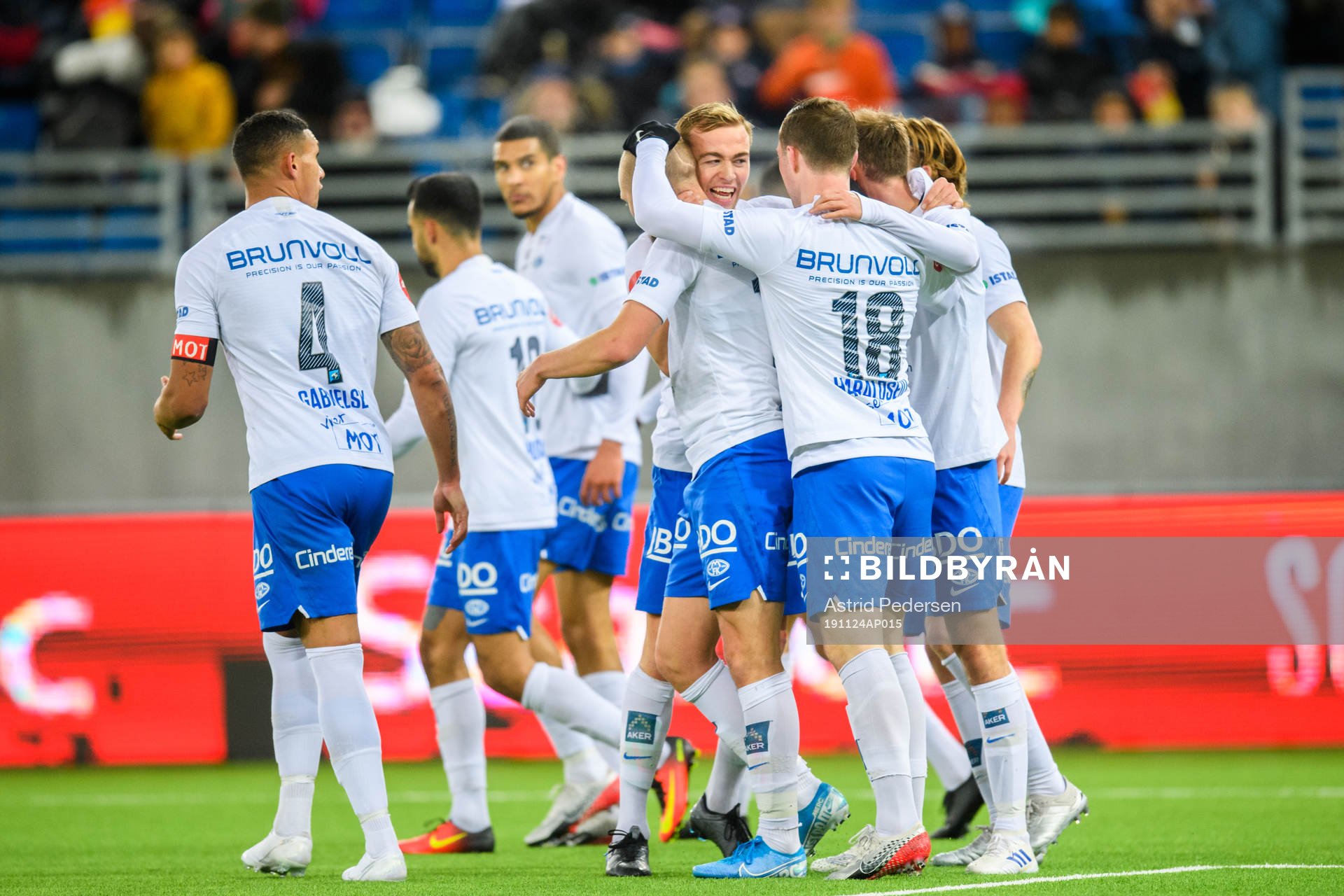 Eirik Hestad of Molde celebrate with team mates
