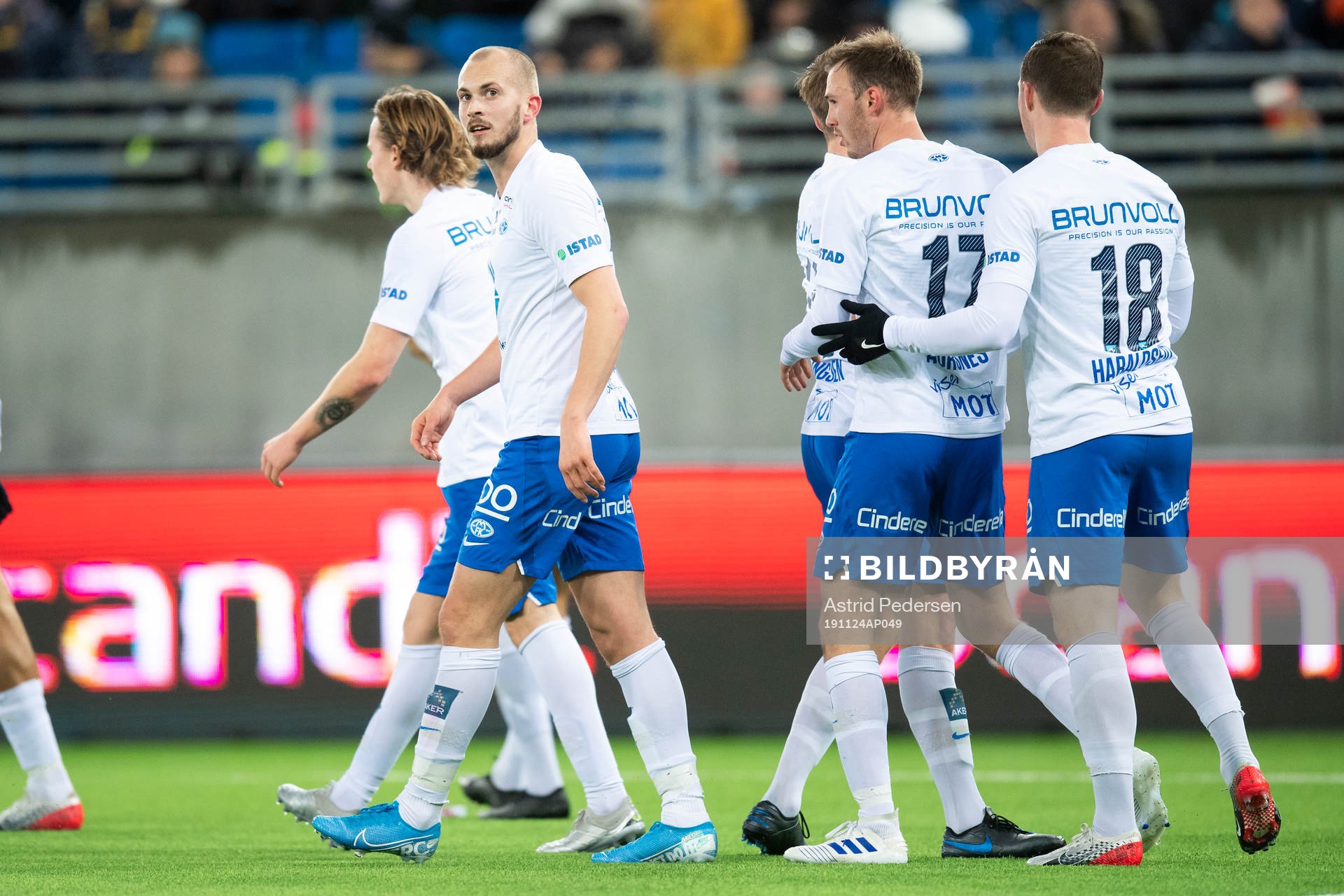 Eirik Hestad of Molde celebrate with teammates