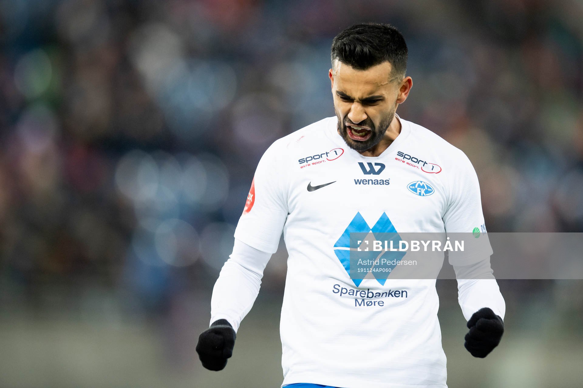 Etzaz Hussain of Molde celebrates