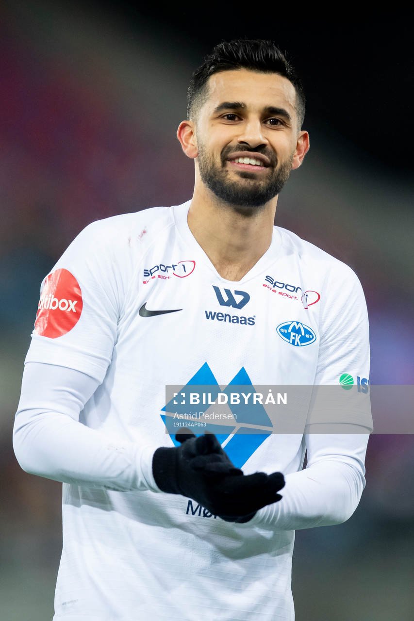 Etzaz Hussain of Molde celebrates