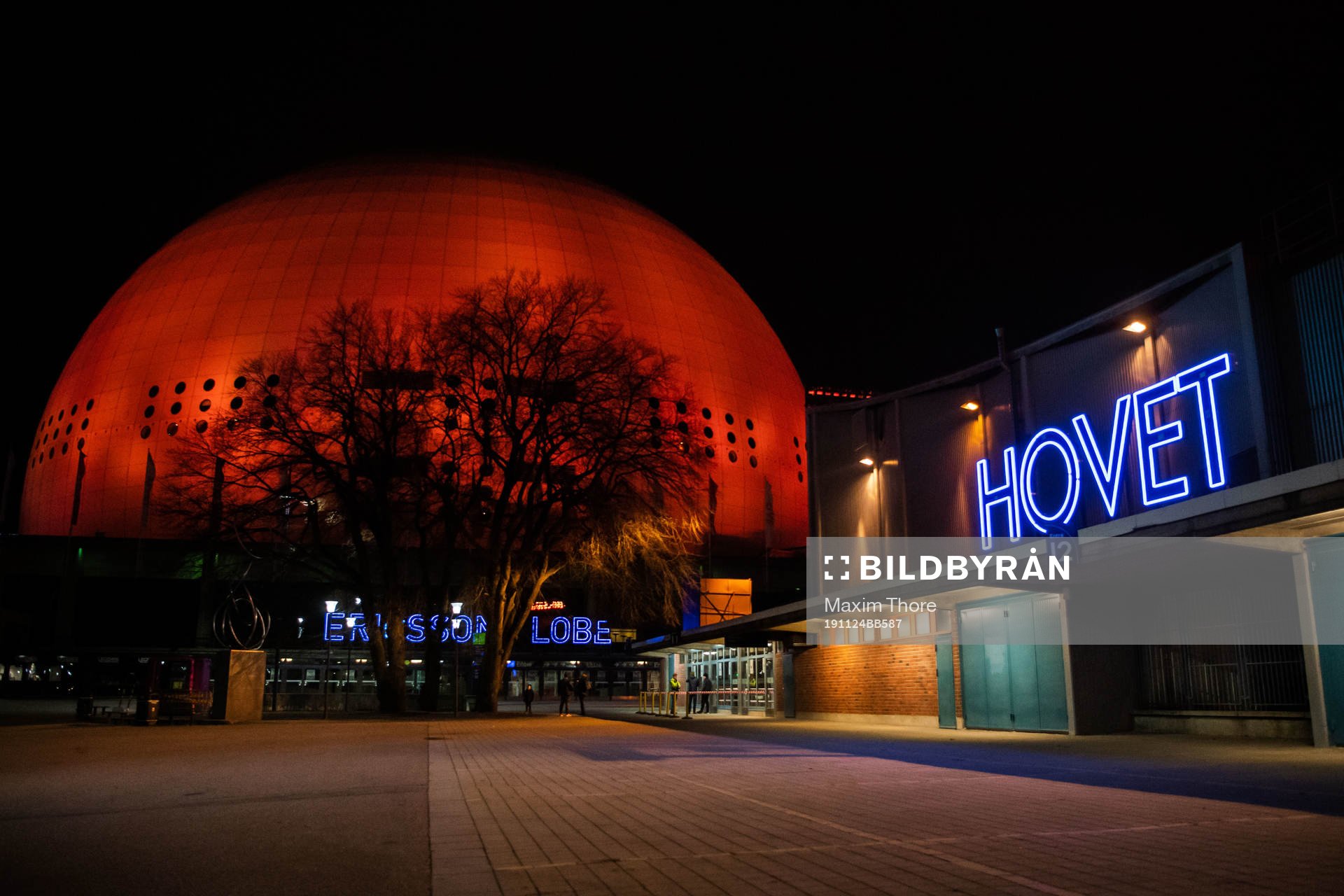 Exteriör av Hovet och Globen