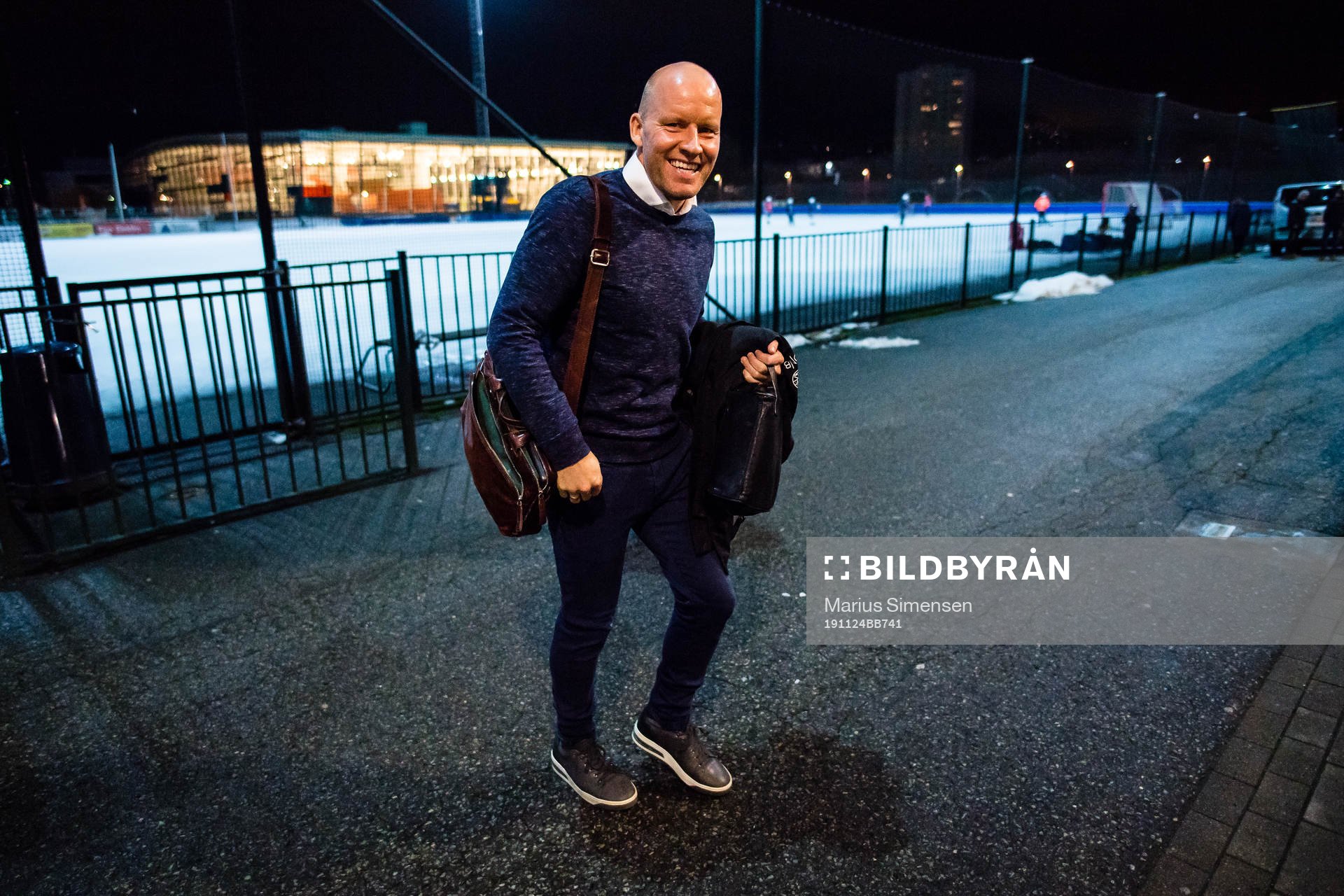 Henrik Pedersen, head coach of Strømsgodset, arrives
