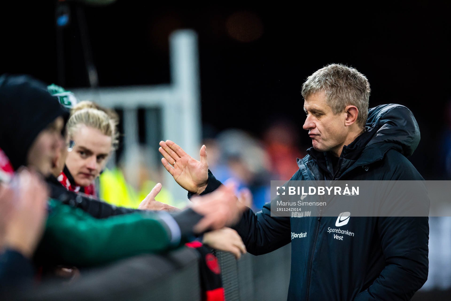 Lars Arne Nilsen, head coach of Brann, looks dejected