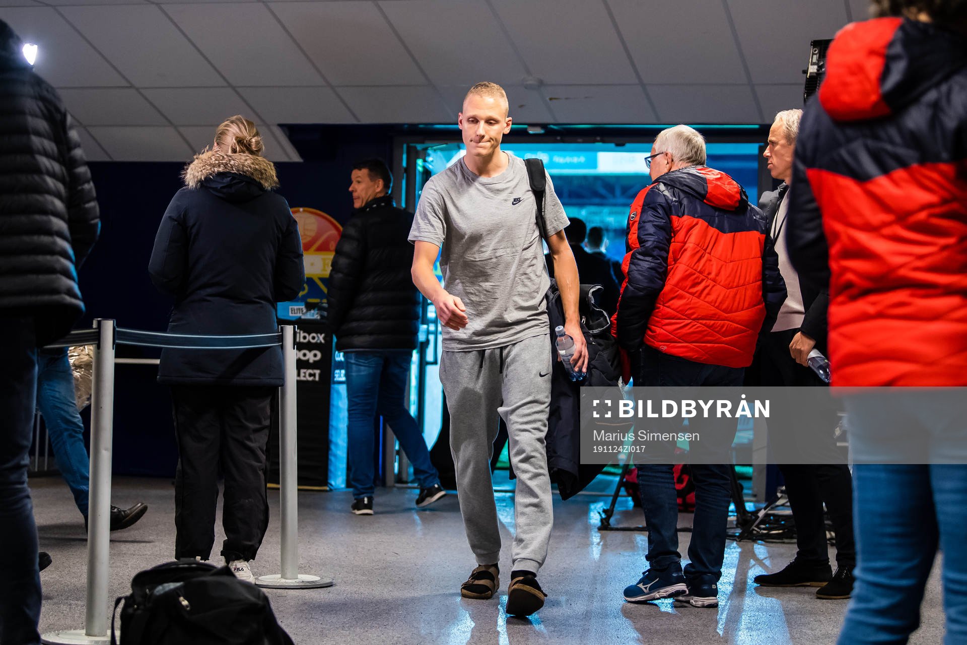 Kristoffer Ramos Barmen of Brann in the mixed zone after the Eliteserien match between Strømsgodset and brann on November 24, 2019 in Drammen.