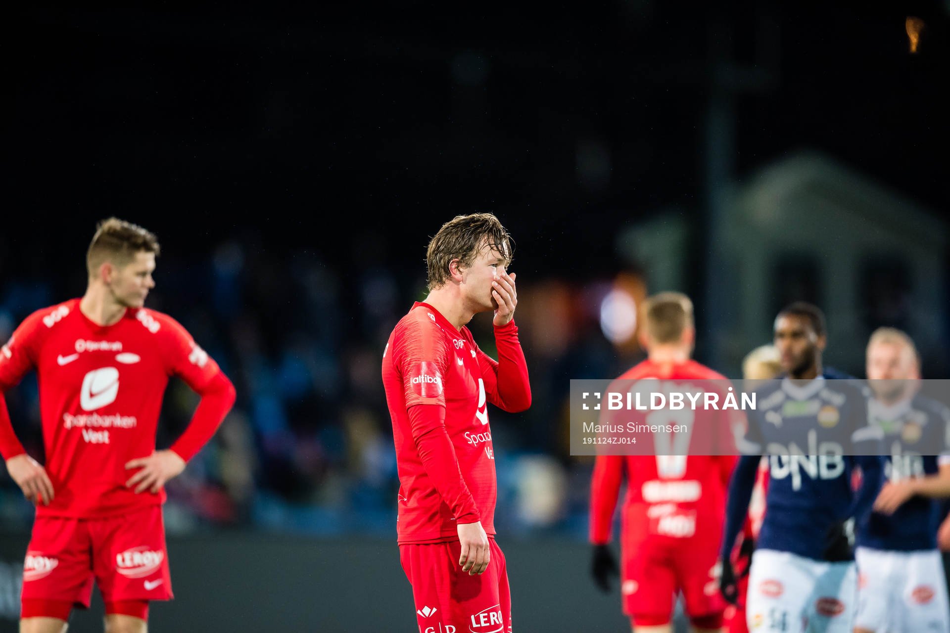 Fredrik Haugen of Brann looks dejected