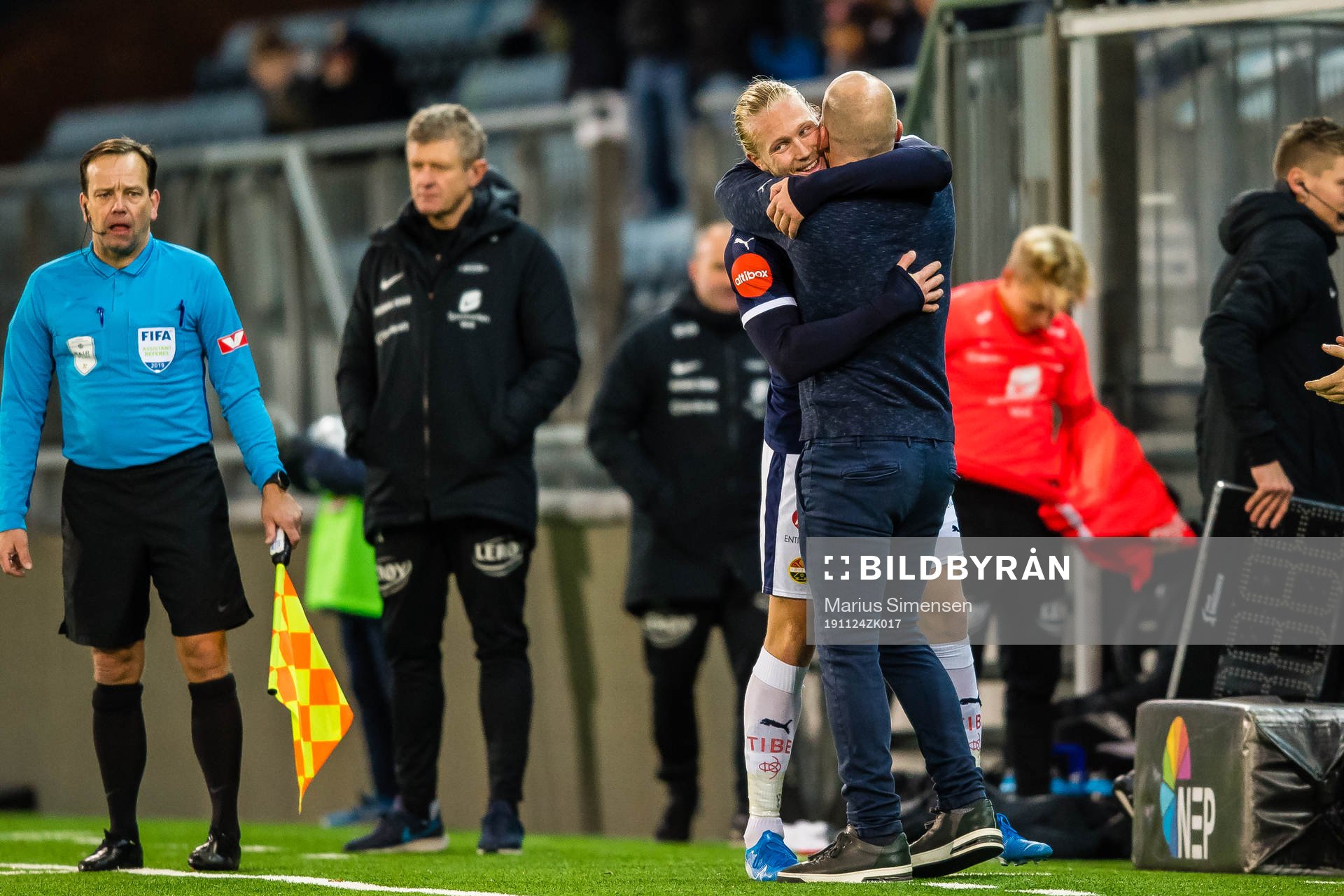 Lars-Jørgen Salvesen of Strømsgodset and Henrik Pedersen,