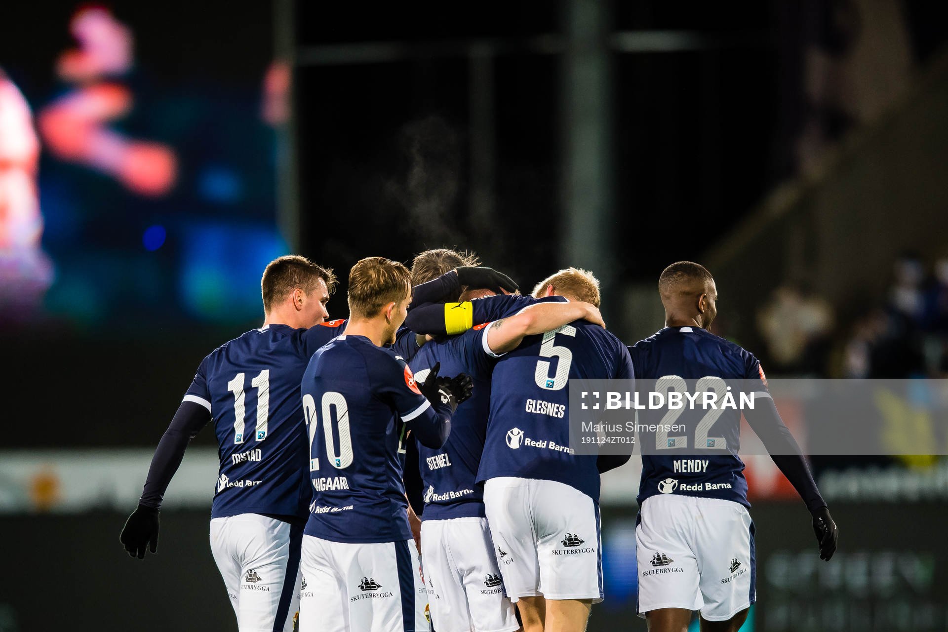 Herman Sørby Stengel of Strømsgodset celebrates