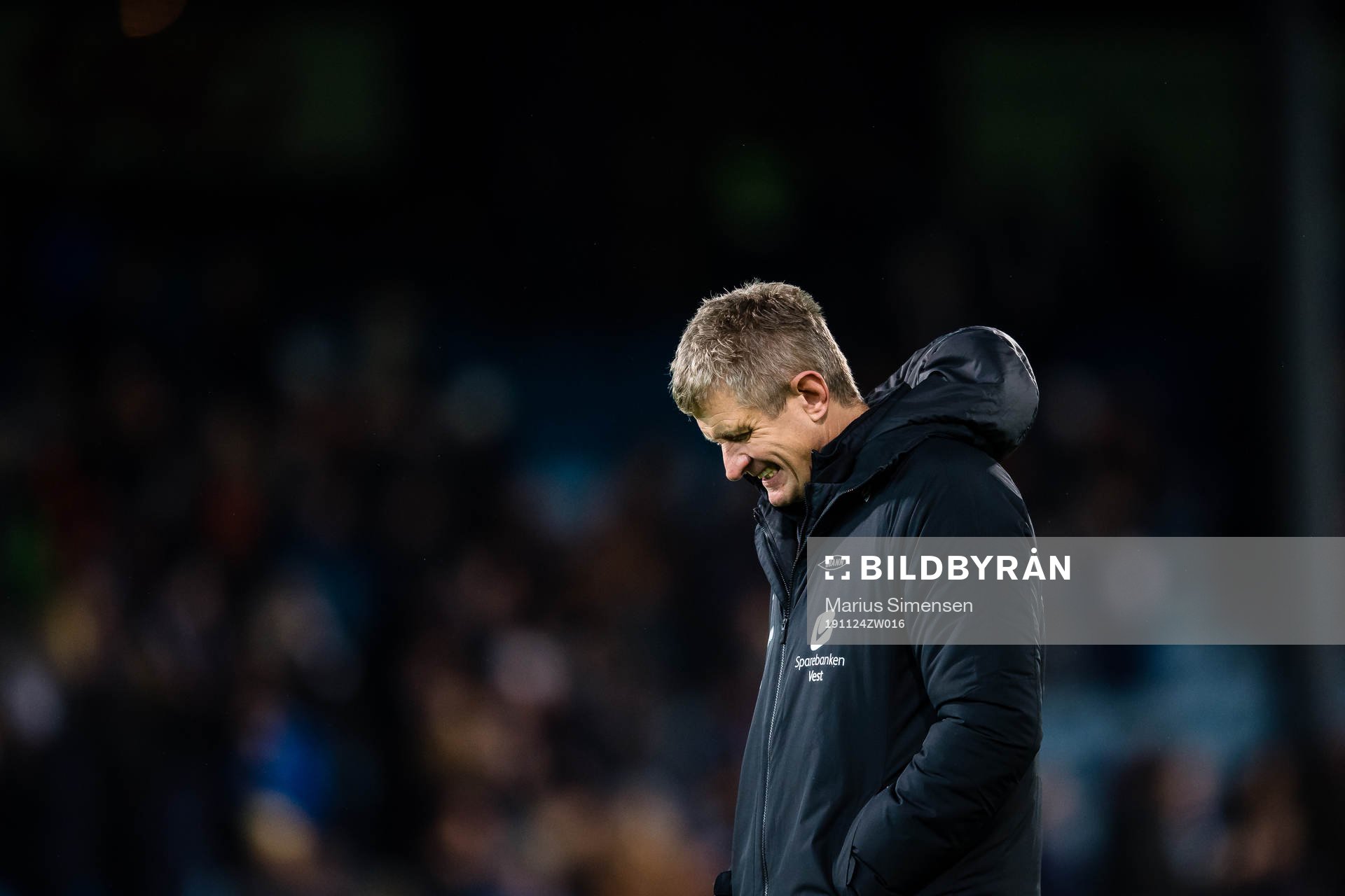 Lars Arne Nilsen, head coach of Brann, looks dejected