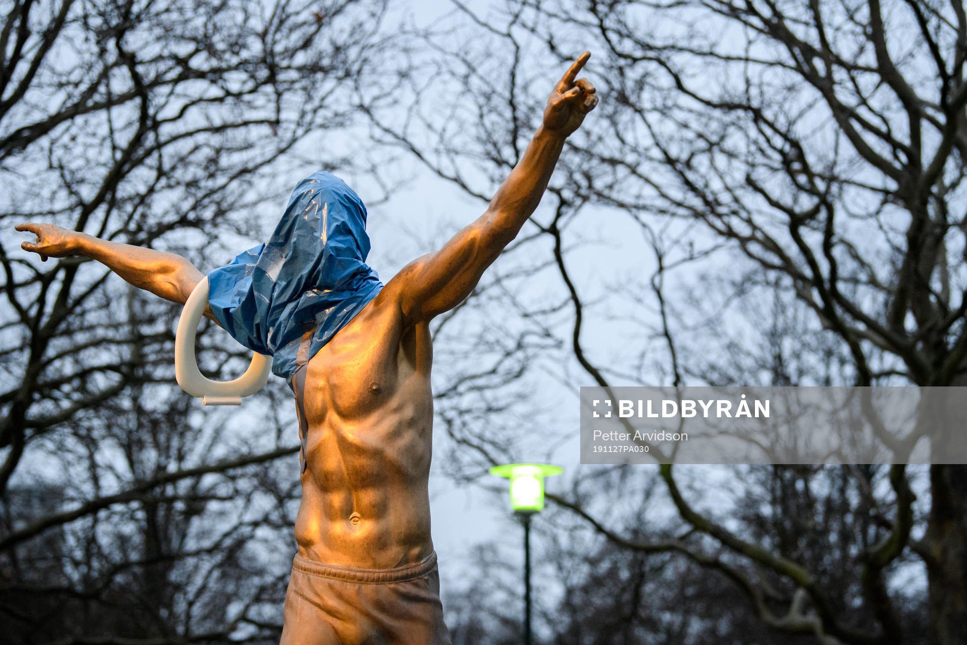 The statue of Zlatan Ibrahimovic has been vandalized