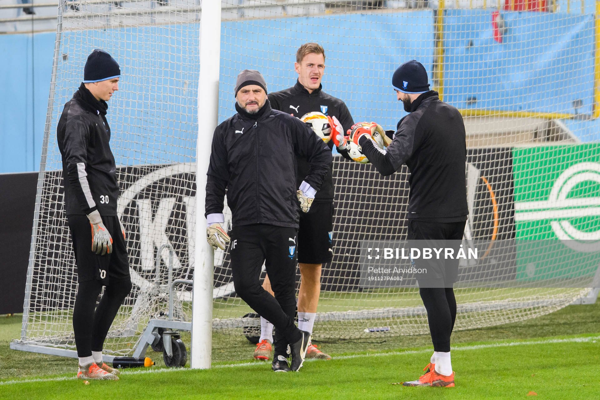 Goalkeeper Mathias Nilsson, goalkeeper coach Jonnie Fedel,