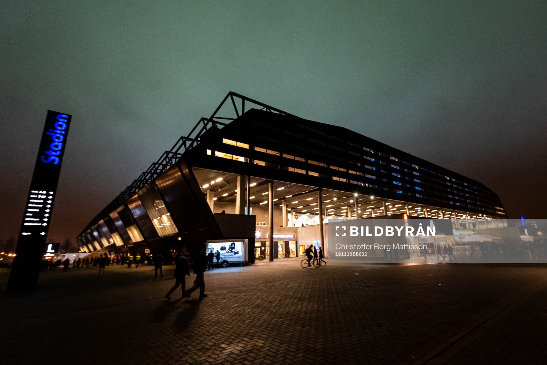 General view of the exterior of Malmö New Stadium prior to