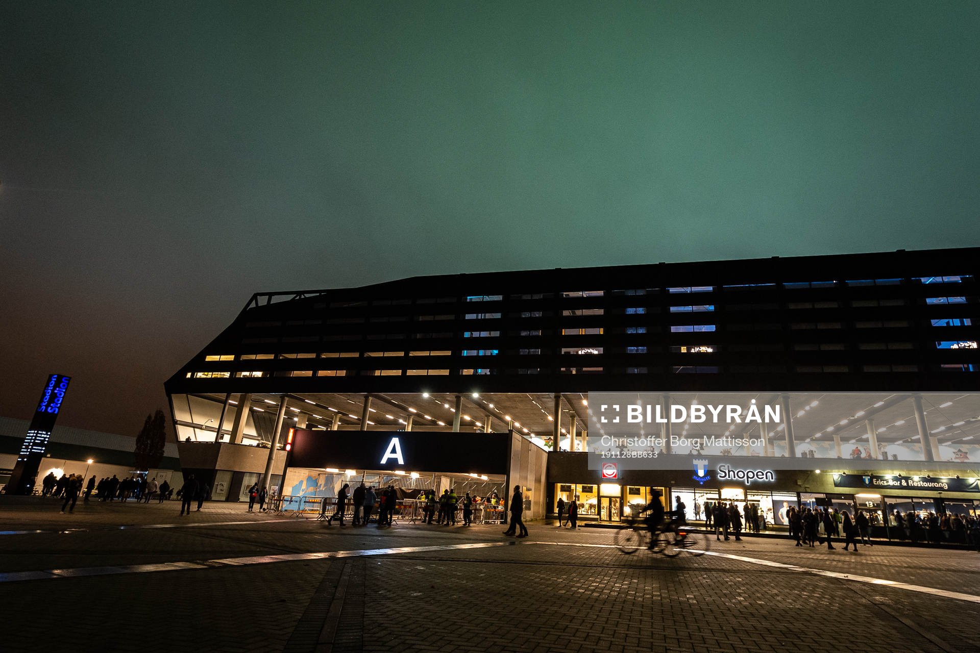 General view of the exterior of Malmö New Stadium prior to