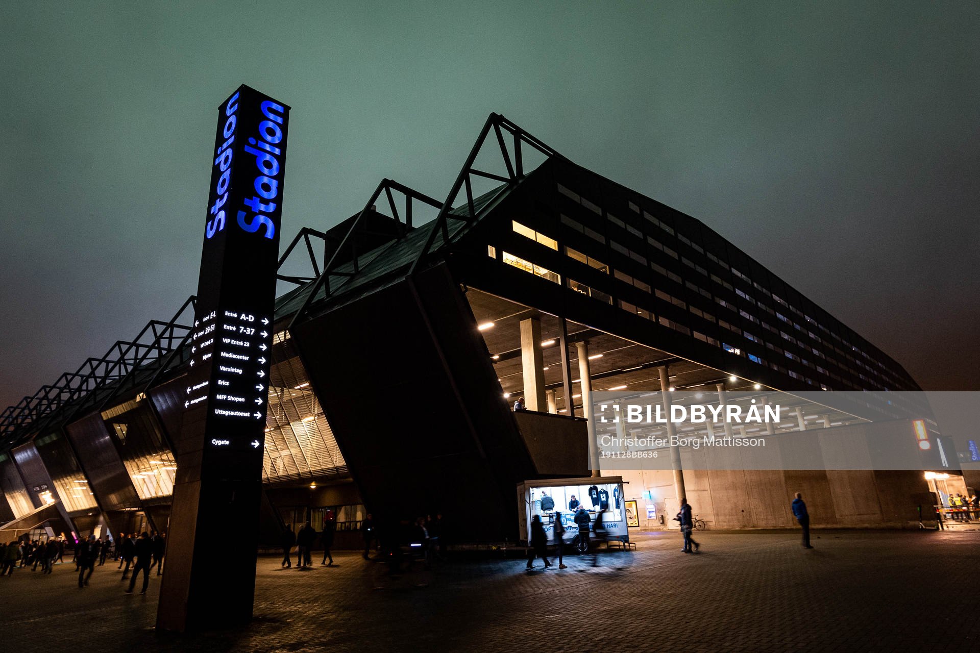 General view of the exterior of Malmö New Stadium prior to