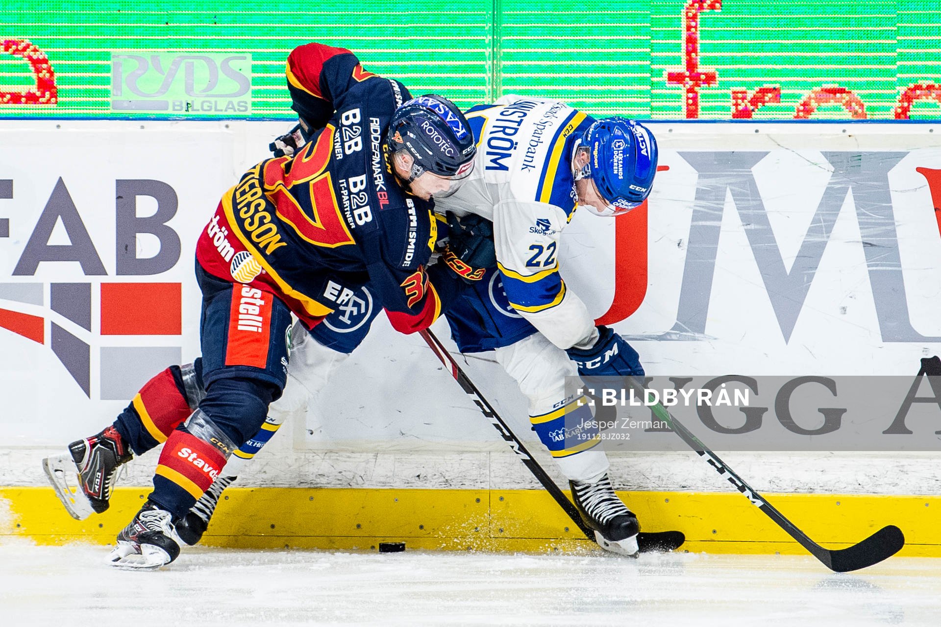 Djurgårdens Jesper Pettersson och Leksands Sebastian