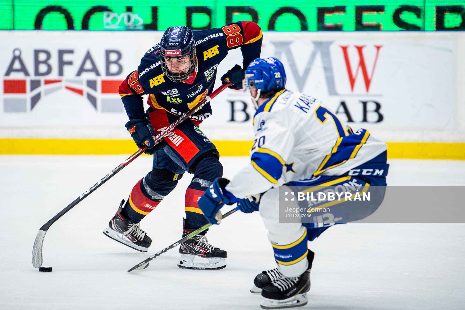 Djurgårdens Alexander Holtz och Leksands Mattias Karlsson