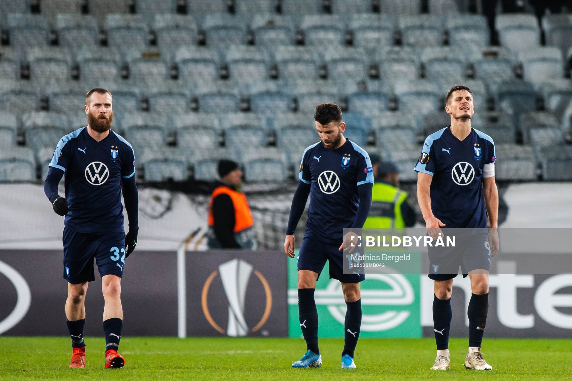Jo Inge Berget, Erdal Rakip and Markus Rosenberg of Malmö